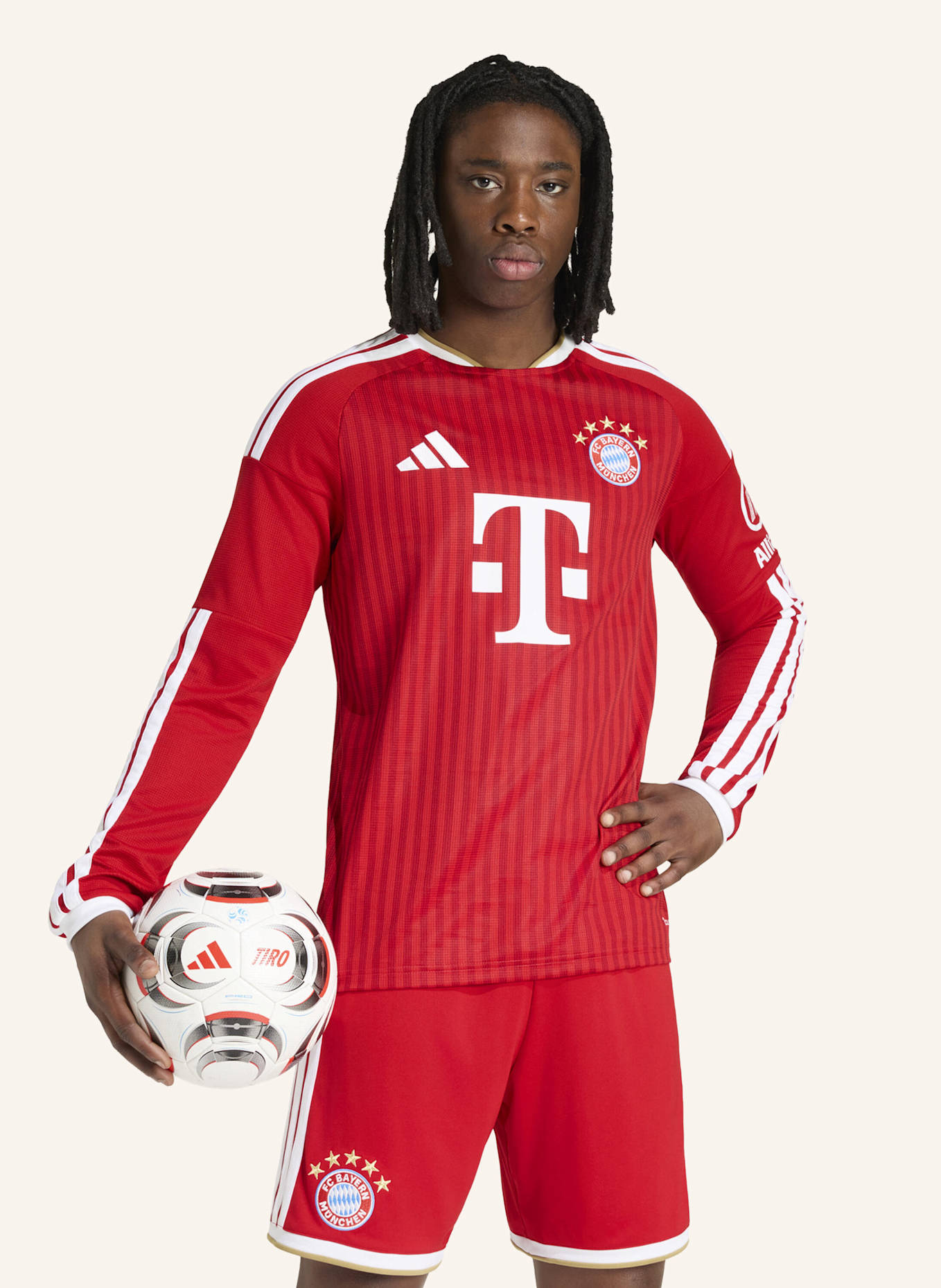 adidas FC BAYERN MÜNCHEN 26/27 HEIMTRIKOT, LANGÄRMELIG: ROT/ WEISS