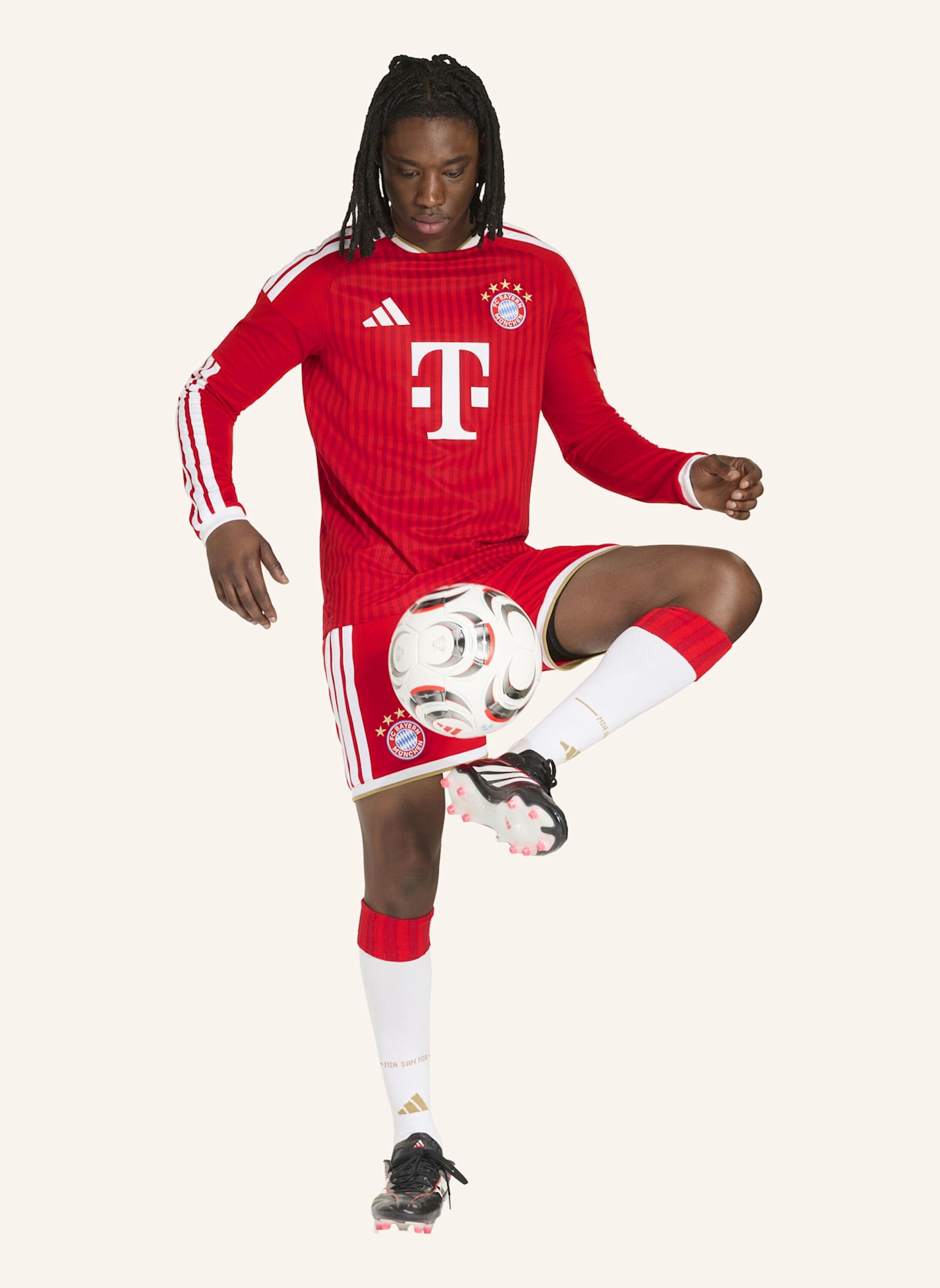 adidas FC BAYERN MÜNCHEN 26/27 HEIMTRIKOT, LANGÄRMELIG: ROT/ WEISS