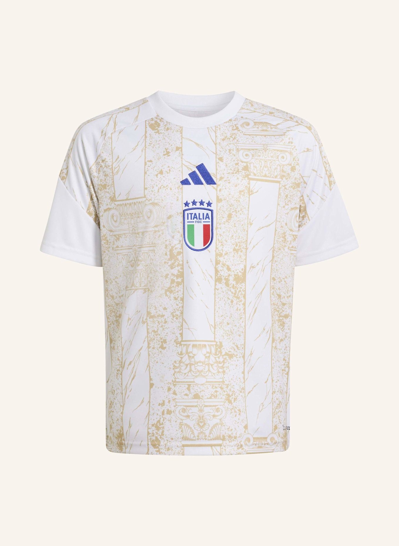adidas ITALIEN 26 KIDS PRE-MATCH HEIMTRIKOT: WEISS/ BEIGE