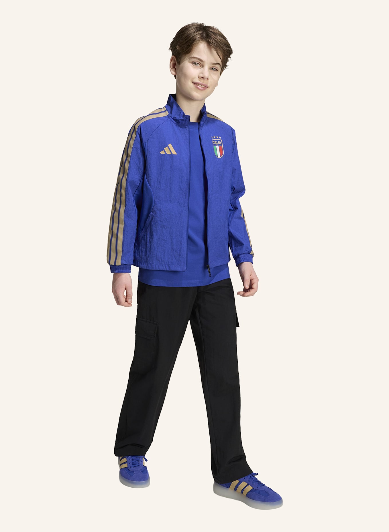adidas ITALIEN KIDS ANTHEM HEIMJACKE: BLAU