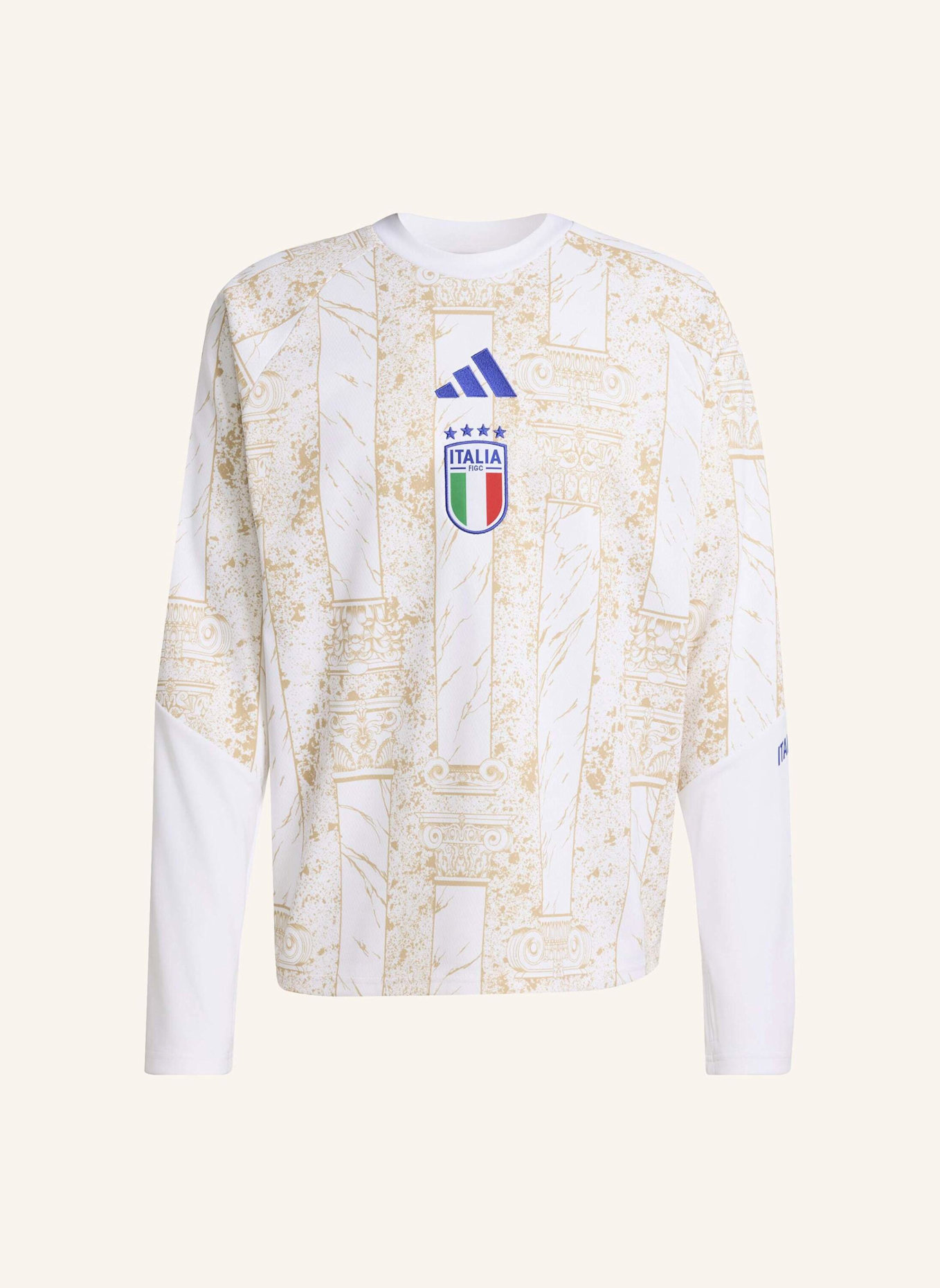 adidas ITALIEN 26 PRE-MATCH HEIMSWEATSHIRT: WEISS/ BEIGE