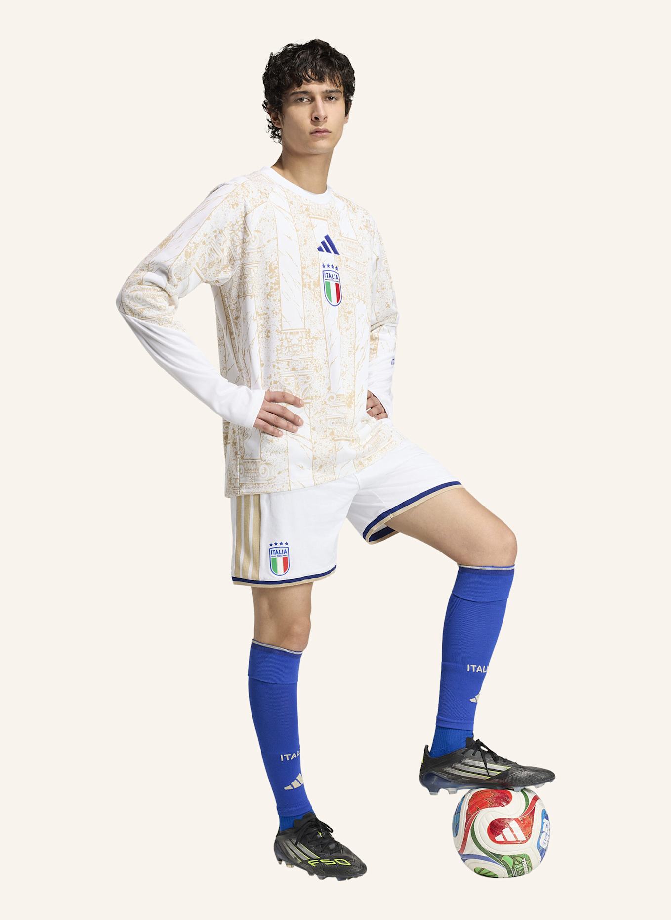 adidas ITALIEN 26 PRE-MATCH HEIMSWEATSHIRT: WEISS/ BEIGE