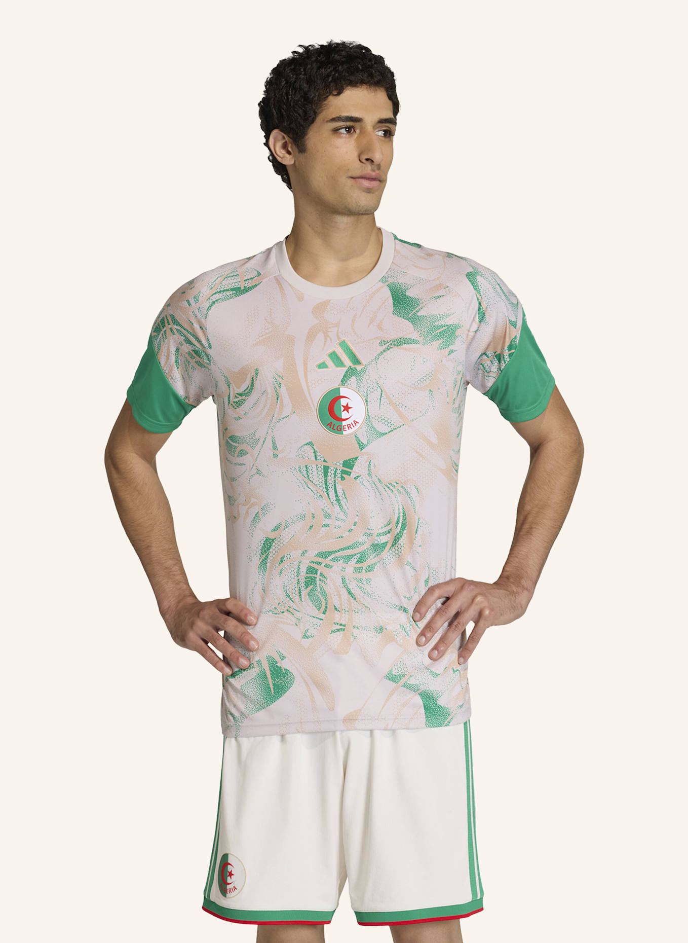 adidas ALGERIEN 26 PRE-MATCH AUSWÄRTSTRIKOT: BEIGE
