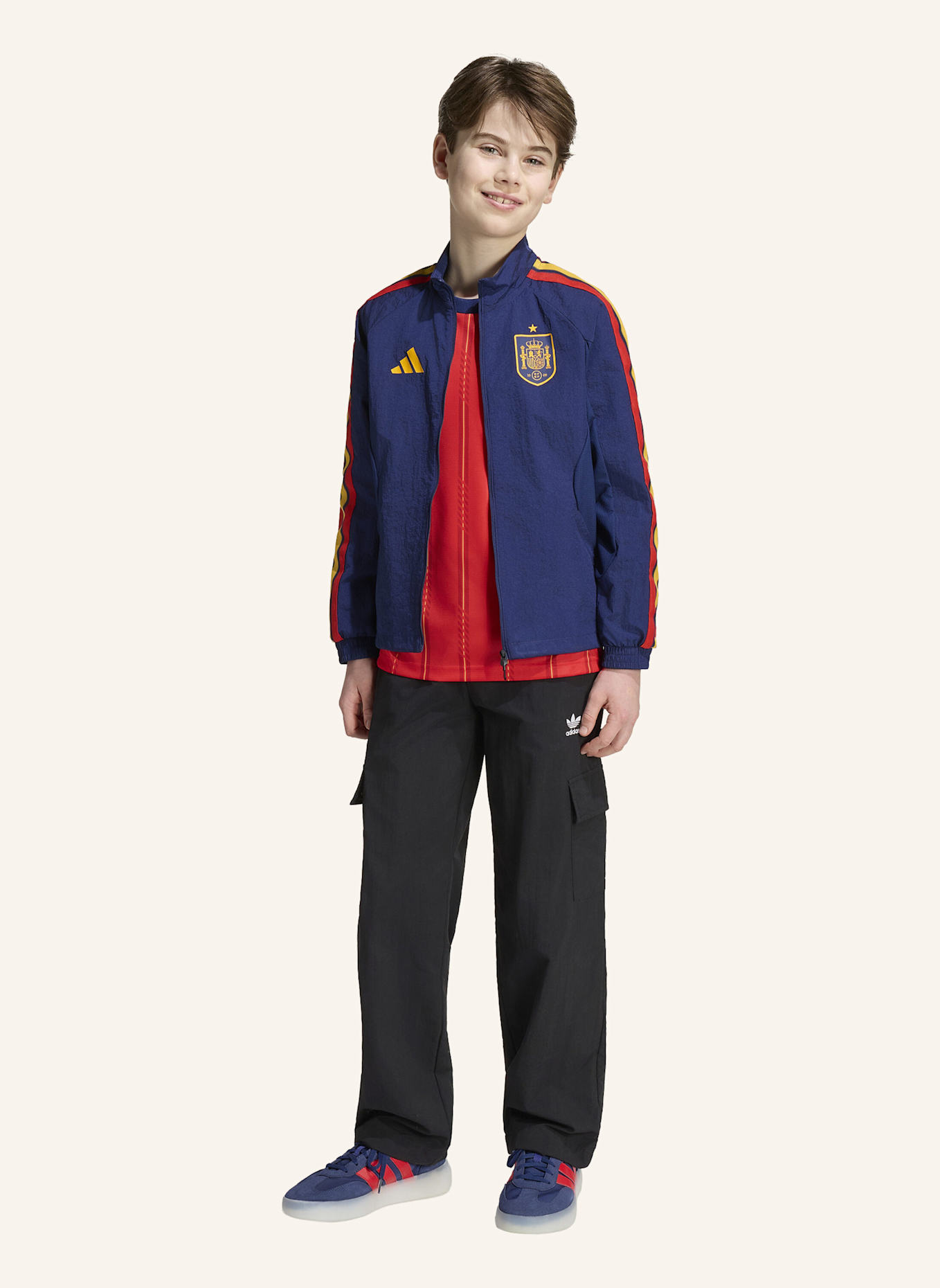 adidas SPANIEN KIDS ANTHEM HEIMJACKE: BLAU