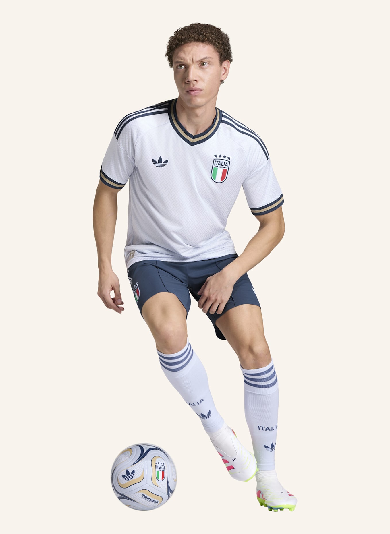 adidas ITALIEN 26 AUTHENTIC AUSWÄRTSTRIKOT: BLAU
