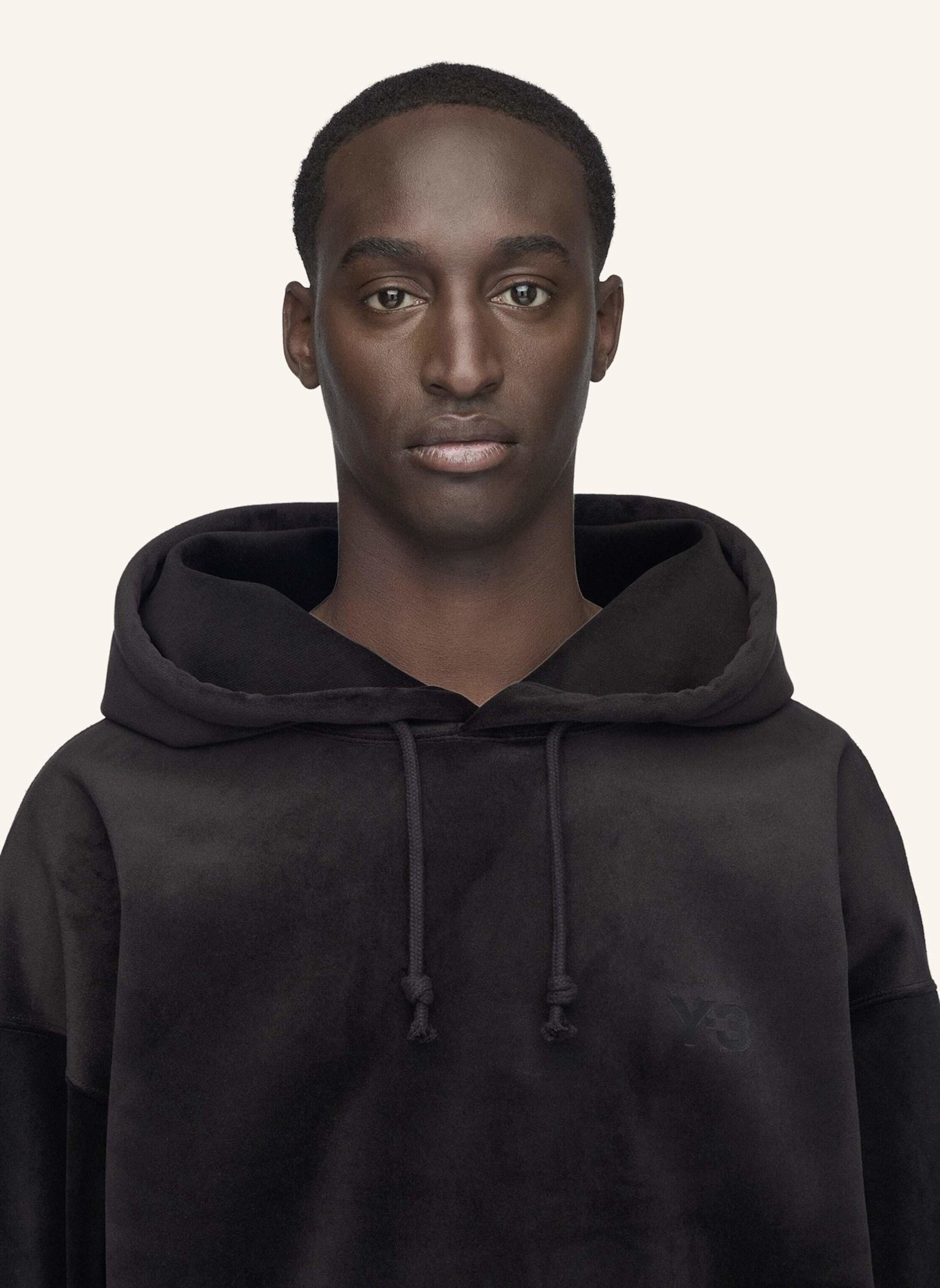 Y-3 Y-3 KAPUZENJACKE AUS SAMT UND CORD: SCHWARZ