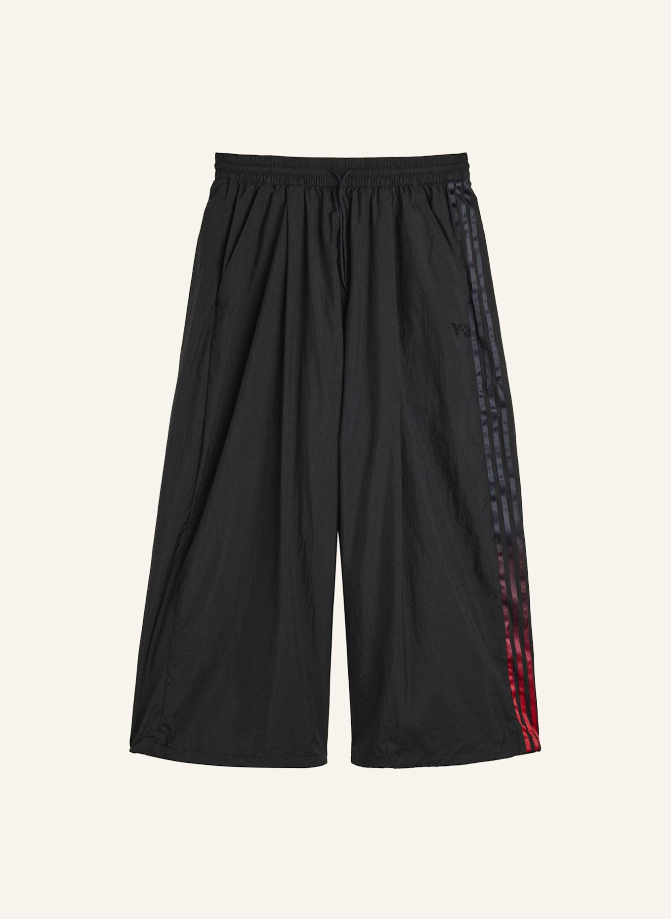 Y-3 Y-3 GRADIENT 3-STREIFEN NYLON WEITE HOSE: SCHWARZ