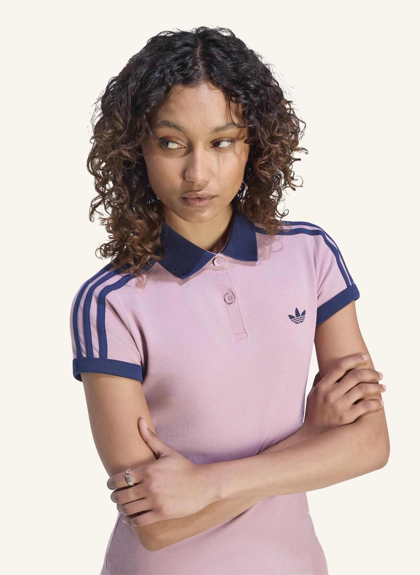 adidas Originals 3-STREIFEN POLOSHIRT: LILA/ BLAU
