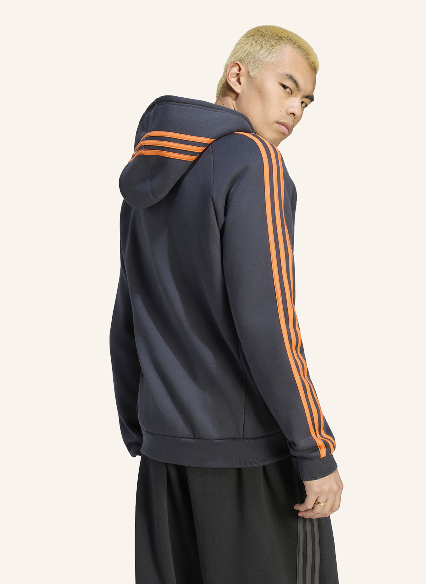 adidas Originals ADICOLOR OVER THE HOOD STRIPES KAPUZENJACKE: GRAU