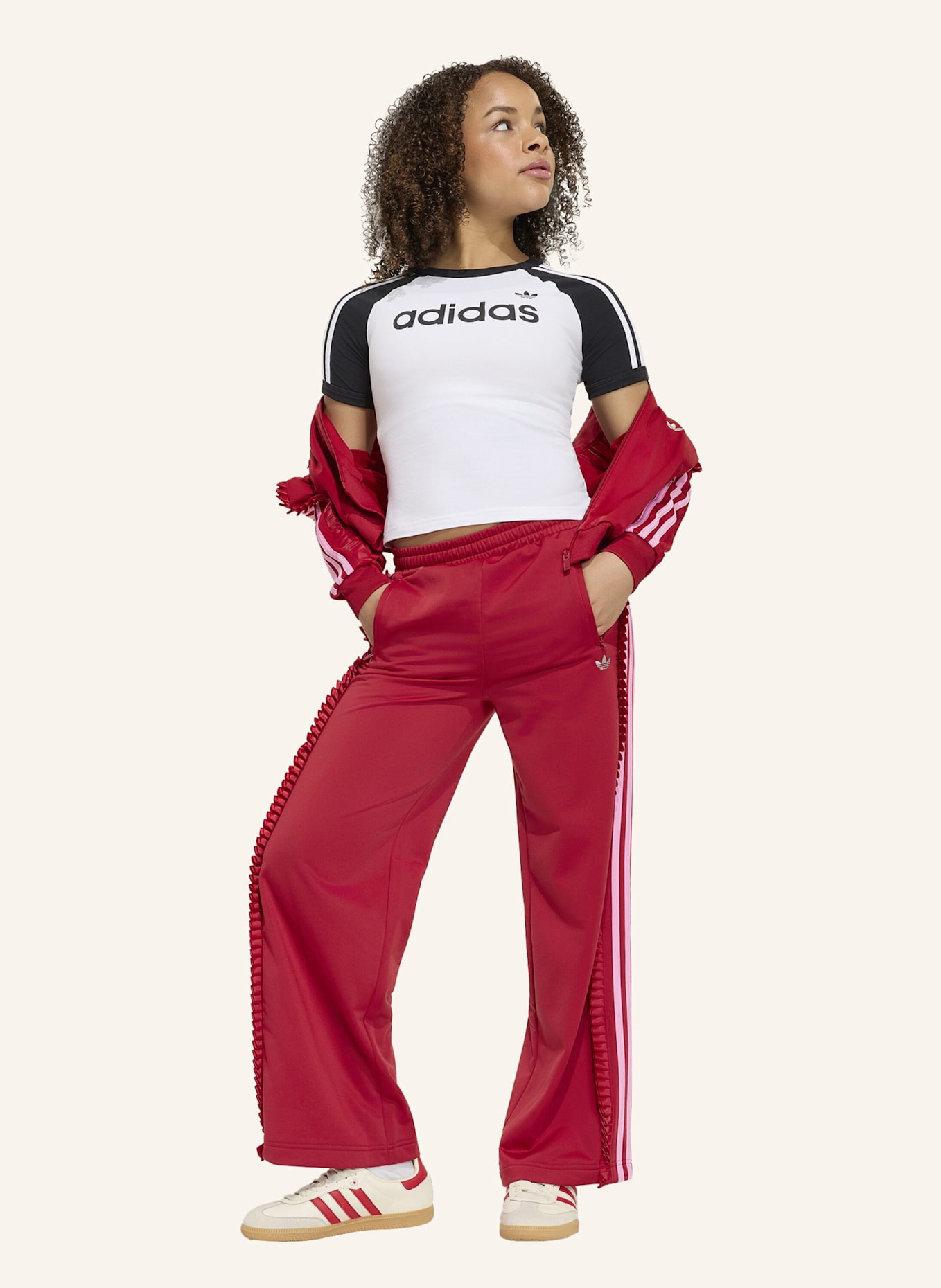 adidas Originals FIREBIRD TRAININGSHOSE, LOCKER GESCHNITTEN: ROT
