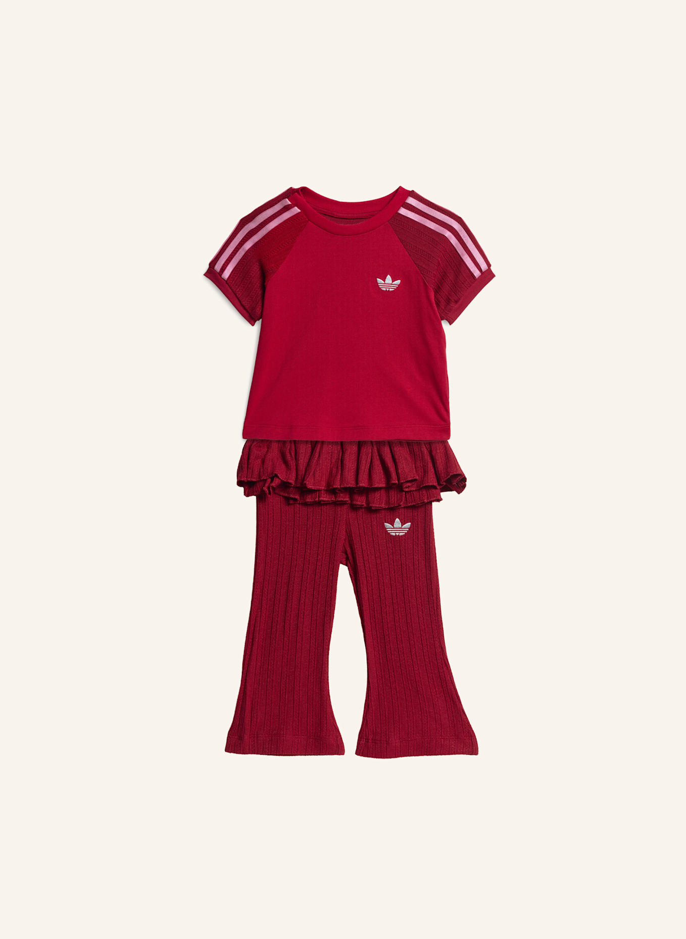 adidas Originals T-SHIRT LEGGINGS SET, SCHMAL GESCHNITTEN, STRICK: ROT