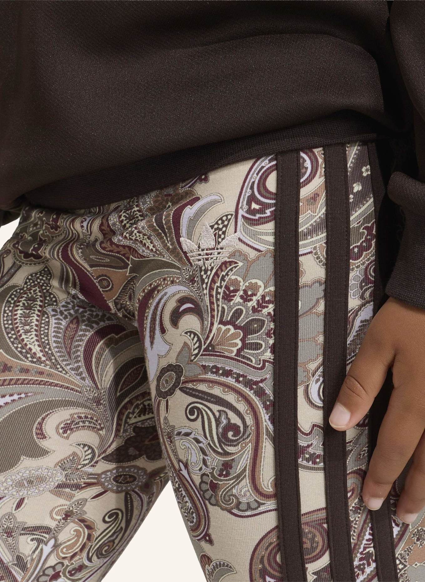 adidas Originals ADIDAS X LIBERTY LONDON OVERSIZED CREW UND LEGGINGS SET: BRAUN/ GRAU/ BEIGE