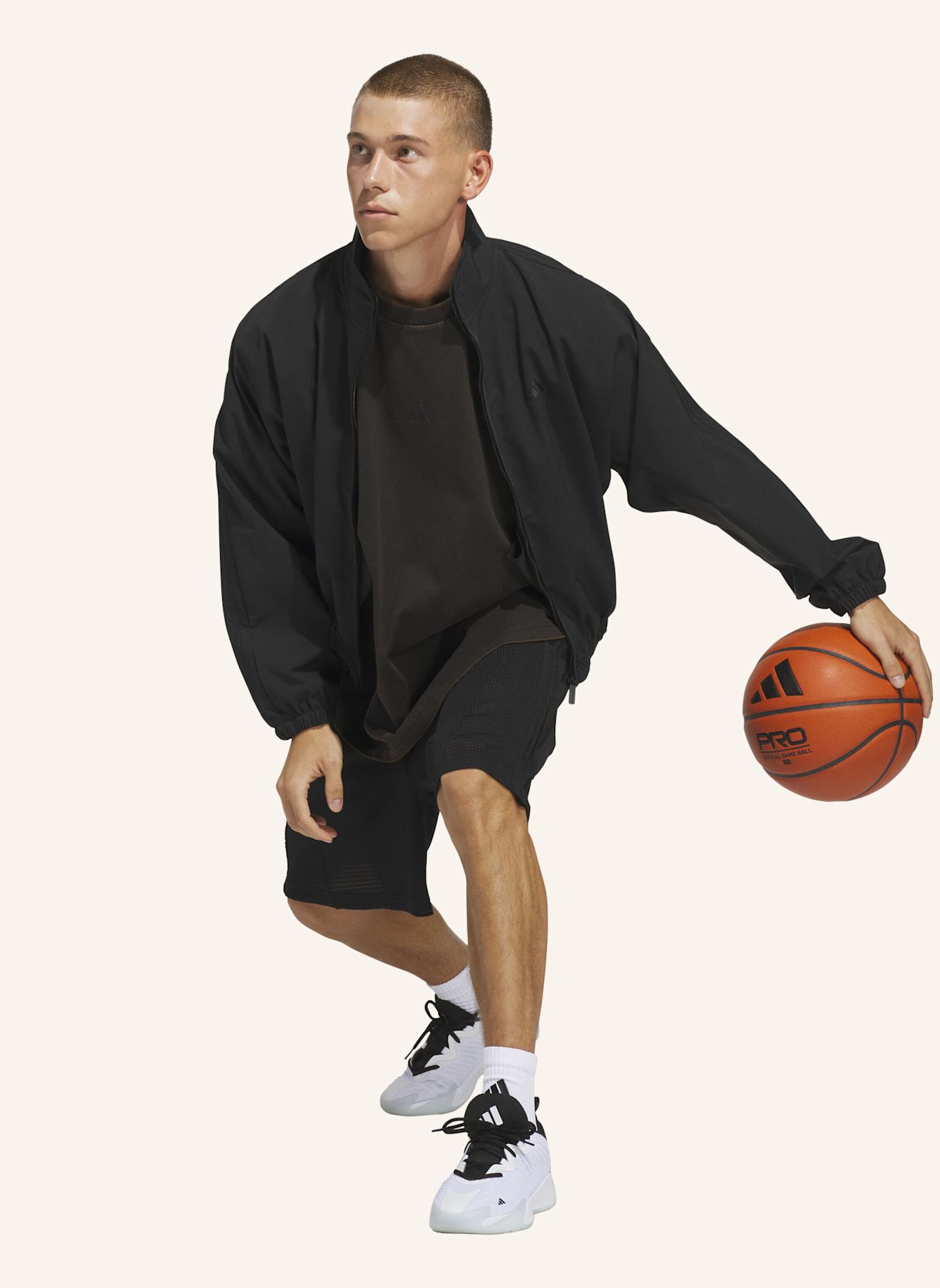 adidas ADIDAS BASKETBALL TRACK TOP, WEBMATERIAL: SCHWARZ