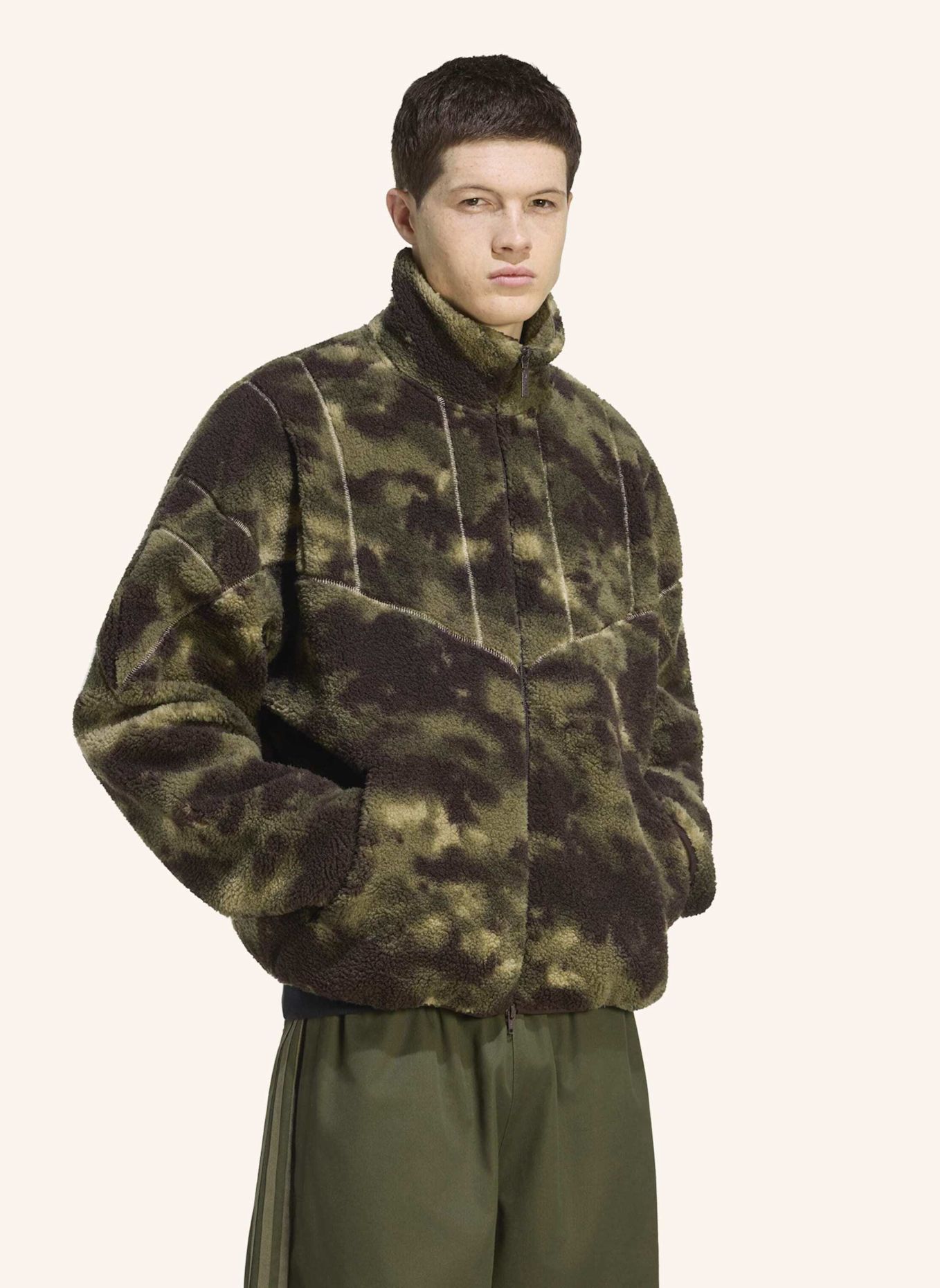 adidas Originals CAMO POLARFLEECE TRAININGSJACKE: GRÜN