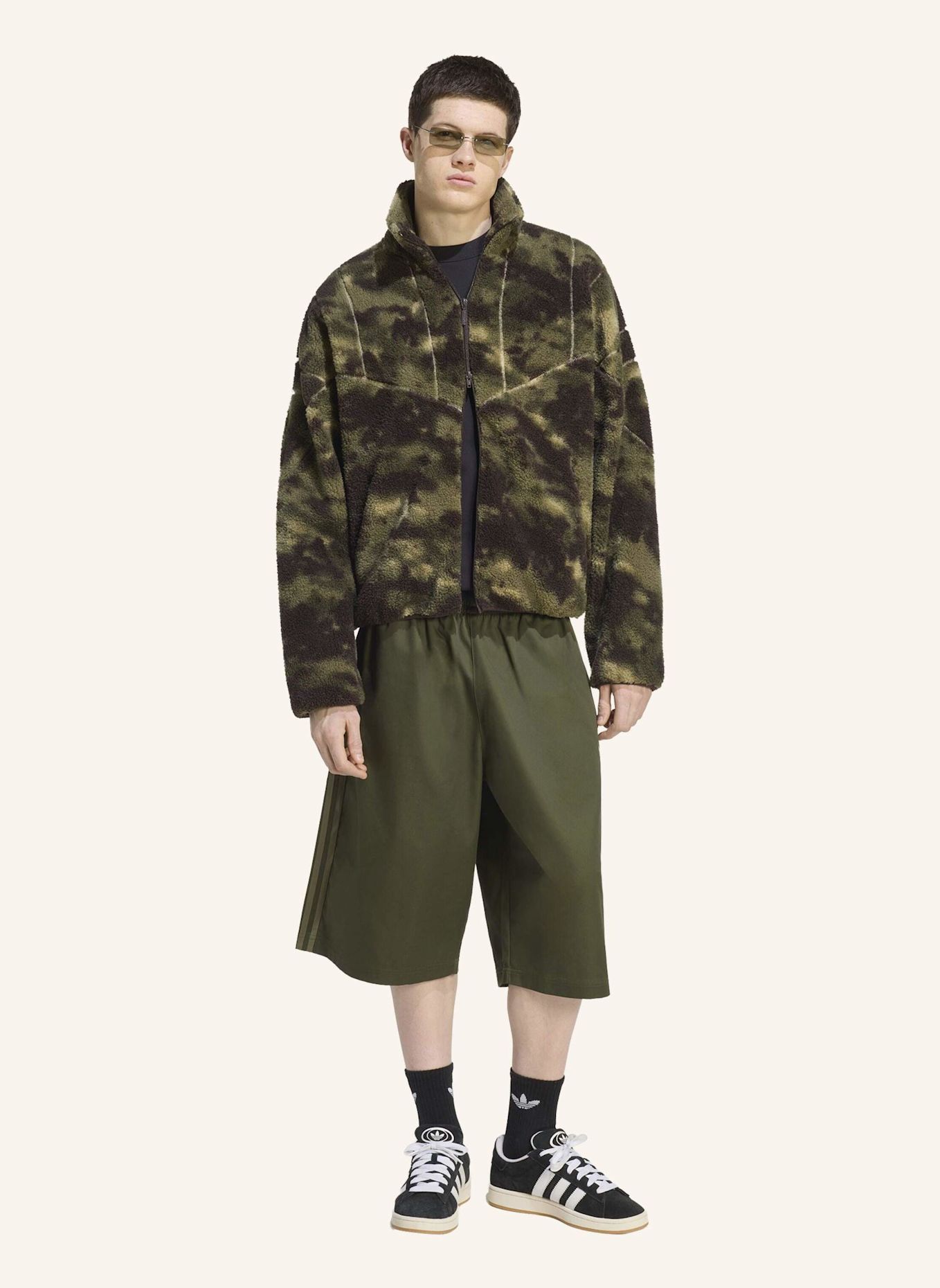 adidas Originals CAMO POLARFLEECE TRAININGSJACKE: GRÜN