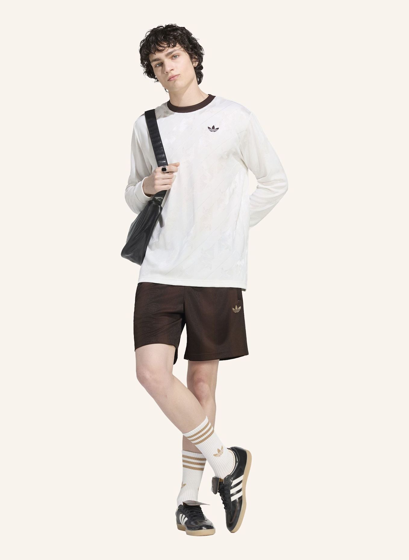 adidas Originals JACQUARD TREFOIL JERSEY, LANGÄRMELIG: WEISS