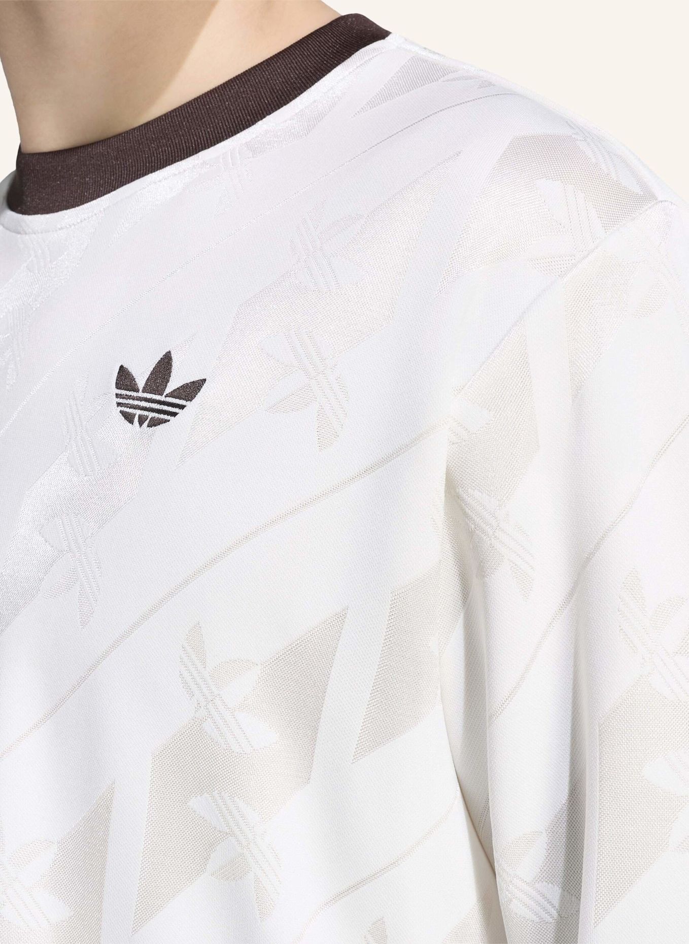 adidas Originals JACQUARD TREFOIL JERSEY, LANGÄRMELIG: WEISS