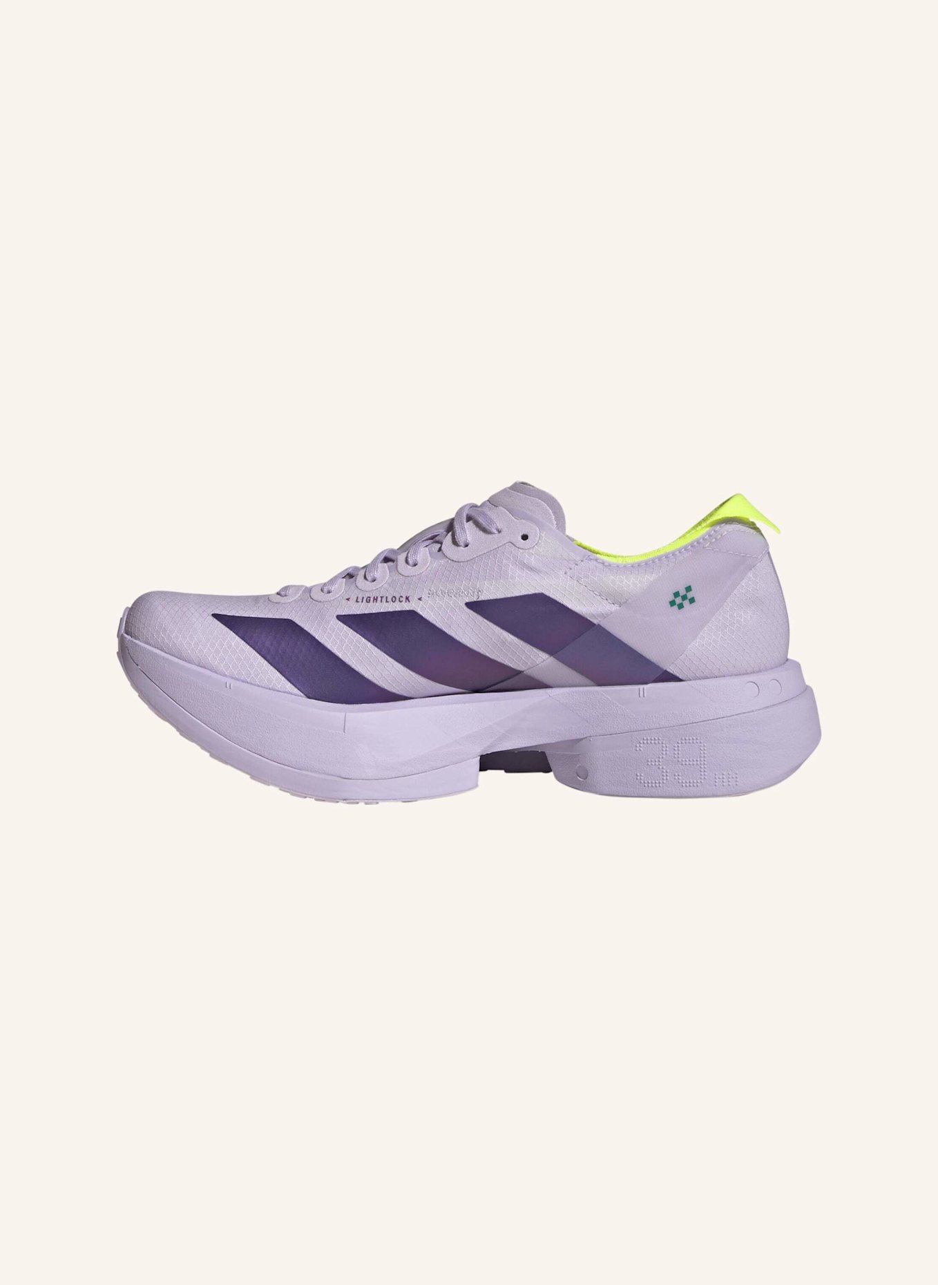 adidas ADIZERO ADIOS PRO 4 LAUFSCHUH: LILA/ GRÜN