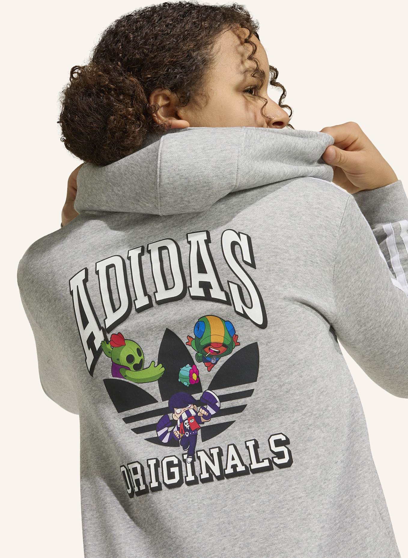 adidas Originals GRAFIK-HOODIE, LOCKER GESCHNITTEN: WEISS