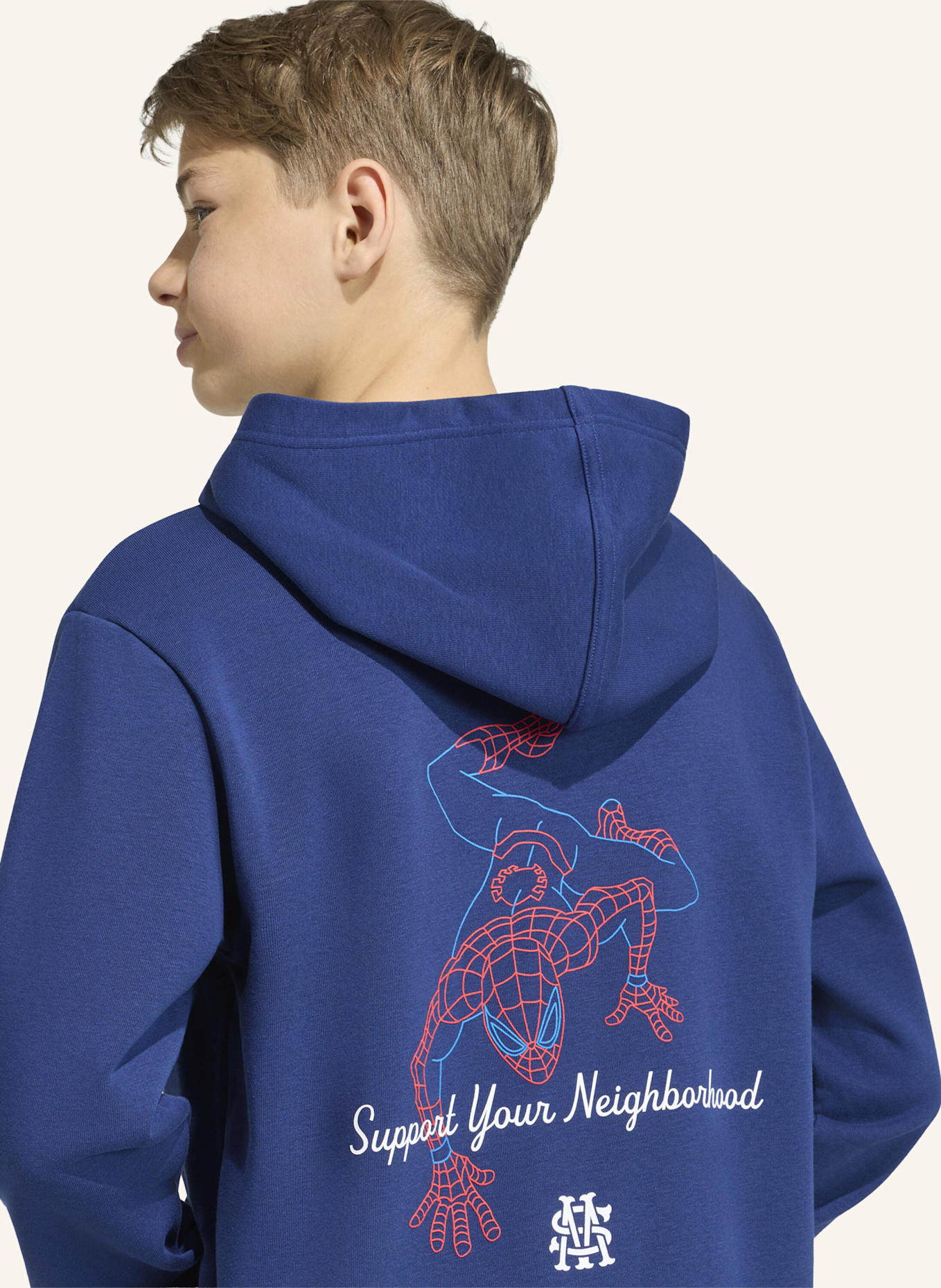 adidas ADIDAS MARVEL SPIDER-MAN SWEATSHIRT, KAPUZE: BLAU/ WEISS