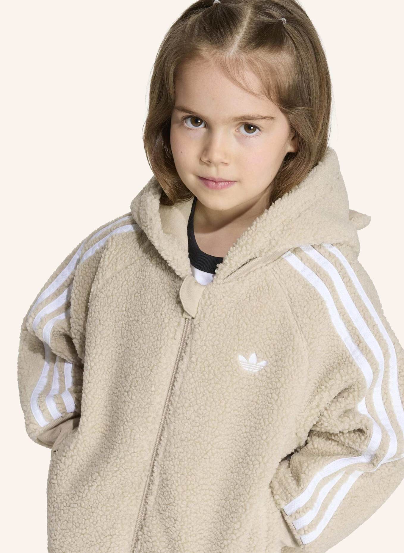 adidas Originals ADIDAS CARE BEARS SST TEDDY FLEECE TRACK TOP MIT KAPUZE: BEIGE