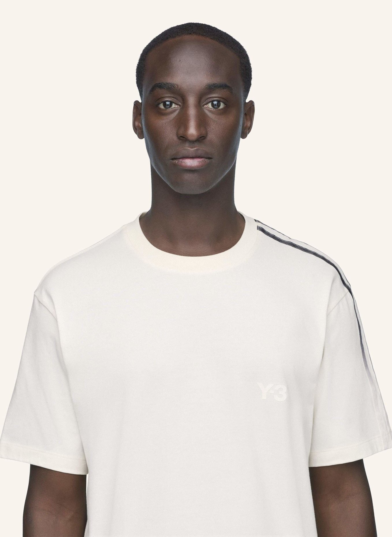 Y-3 Y-3 T-SHIRT, STREIFEN MIT FARBVERLAUF: WEISS