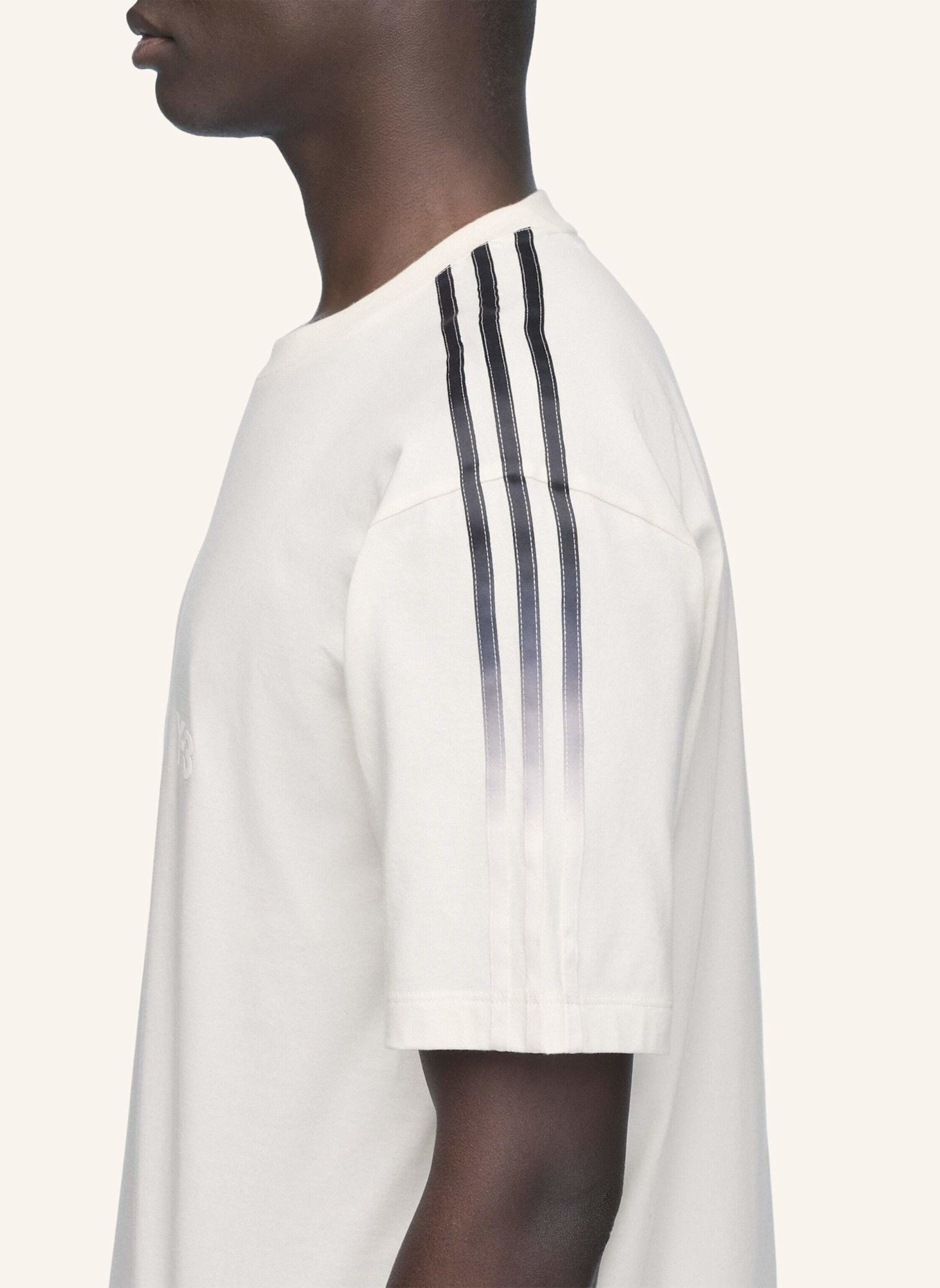 Y-3 Y-3 T-SHIRT, STREIFEN MIT FARBVERLAUF: WEISS