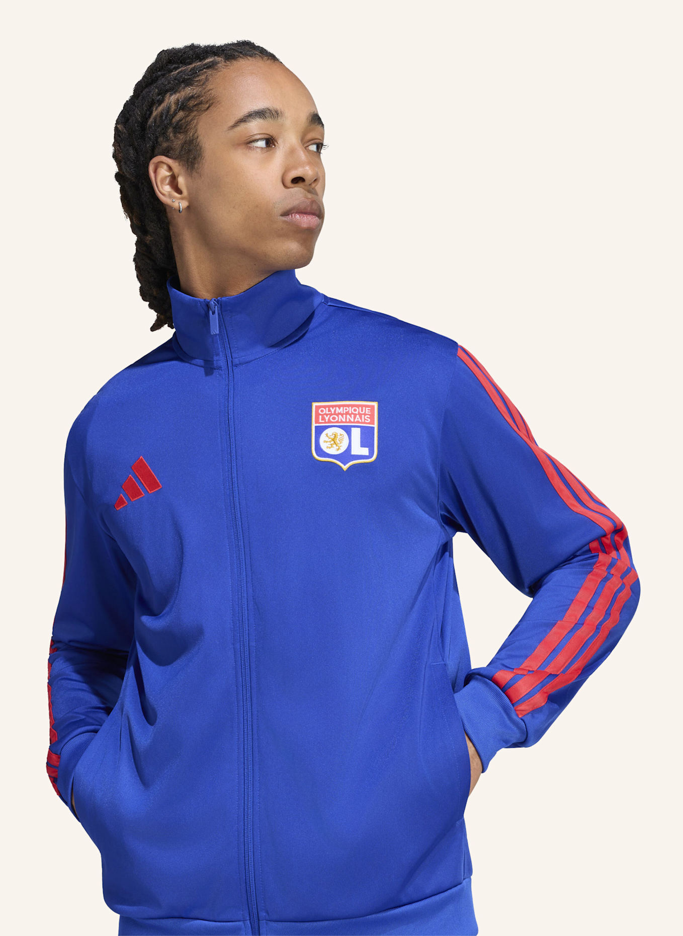 adidas OLYMPIQUE LYON DNA TRAININGSJACKE: BLAU