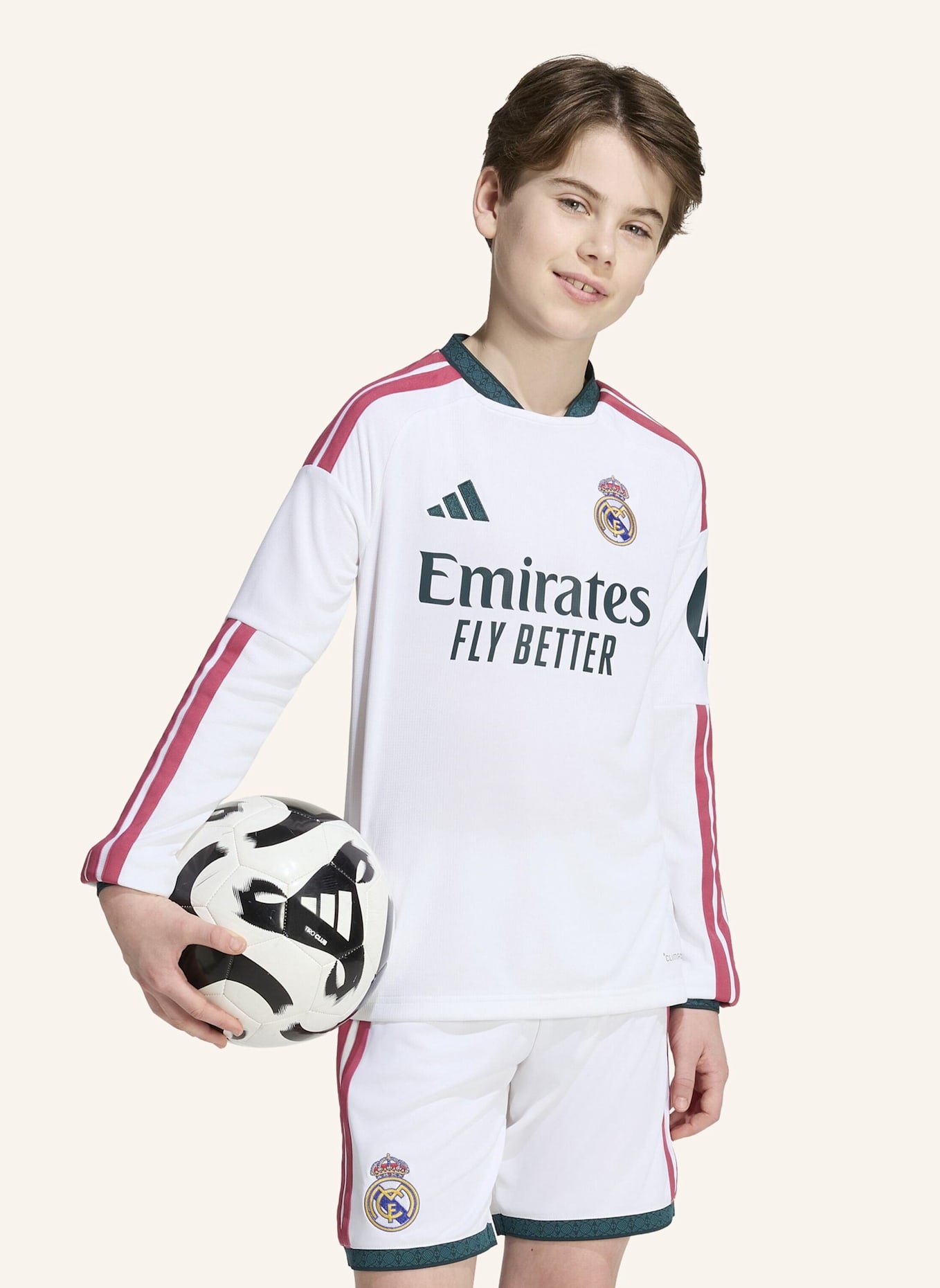 adidas REAL MADRID 26/27 KIDS HEIMTRIKOT, LANGÄRMELIG: WEISS