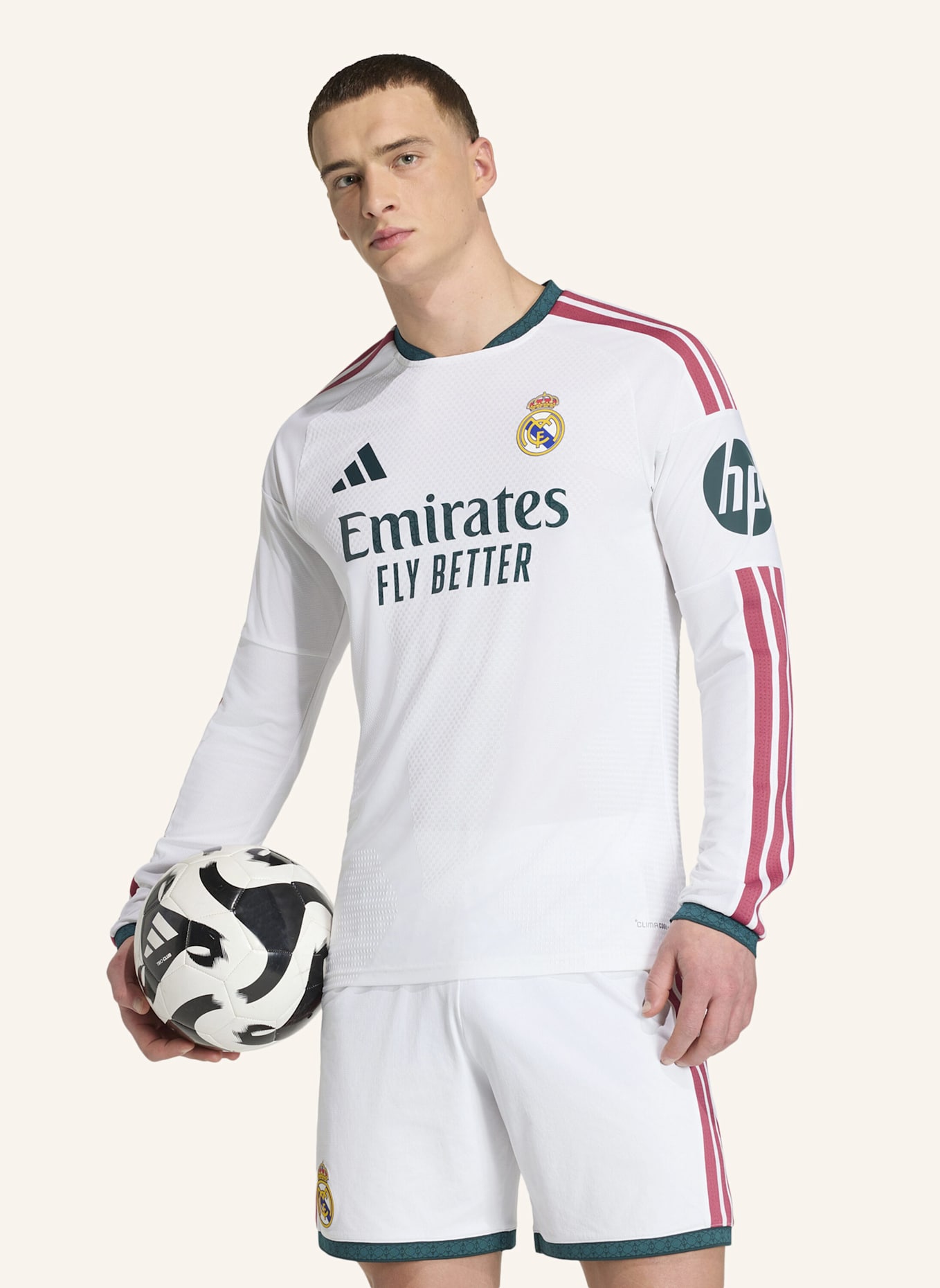 adidas REAL MADRID 26/27 AUTHENTIC HEIMTRIKOT, LANGÄRMELIG: WEISS