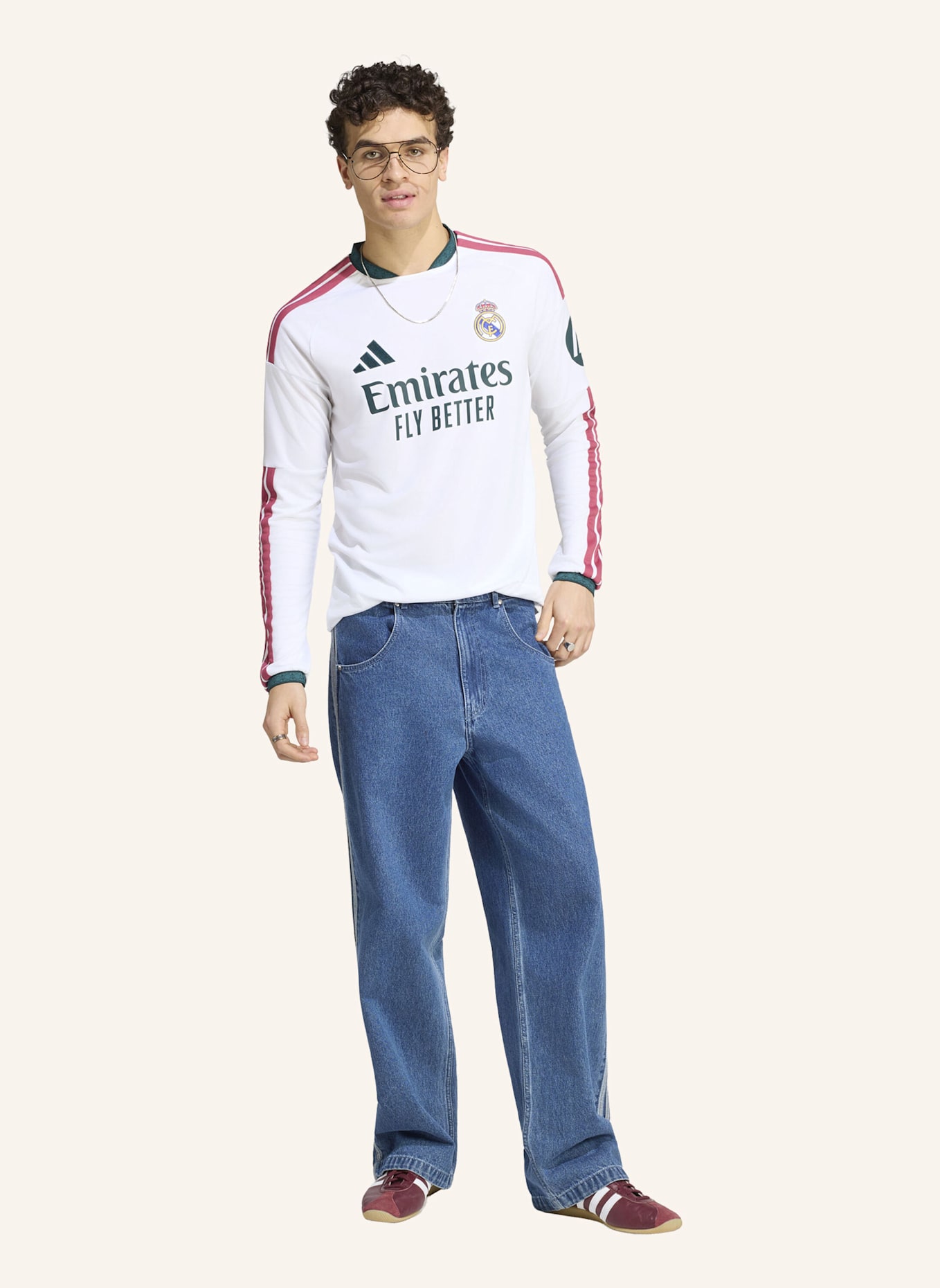 adidas REAL MADRID 26/27 HEIMTRIKOT, LANGÄRMELIG: WEISS