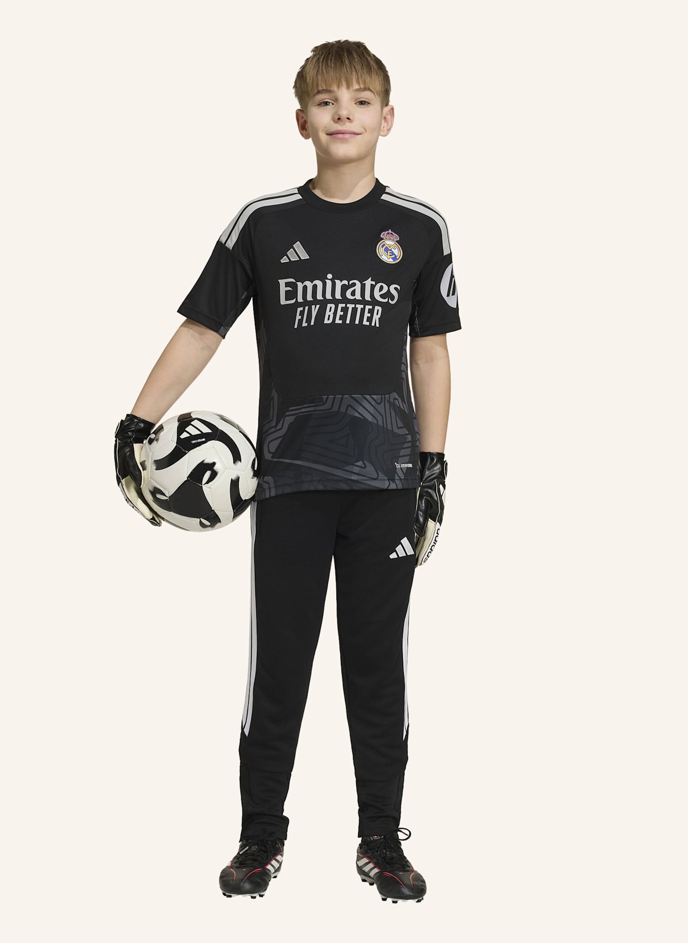 adidas REAL MADRID 26/27 KIDS TORWART-HEIMTRIKOT: SCHWARZ