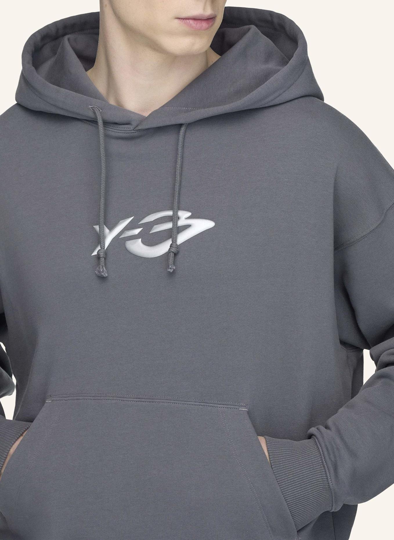Y-3 Y-3 LIQUID LOGO KAPUZENJACKE, FRENCH TERRY: GRAU
