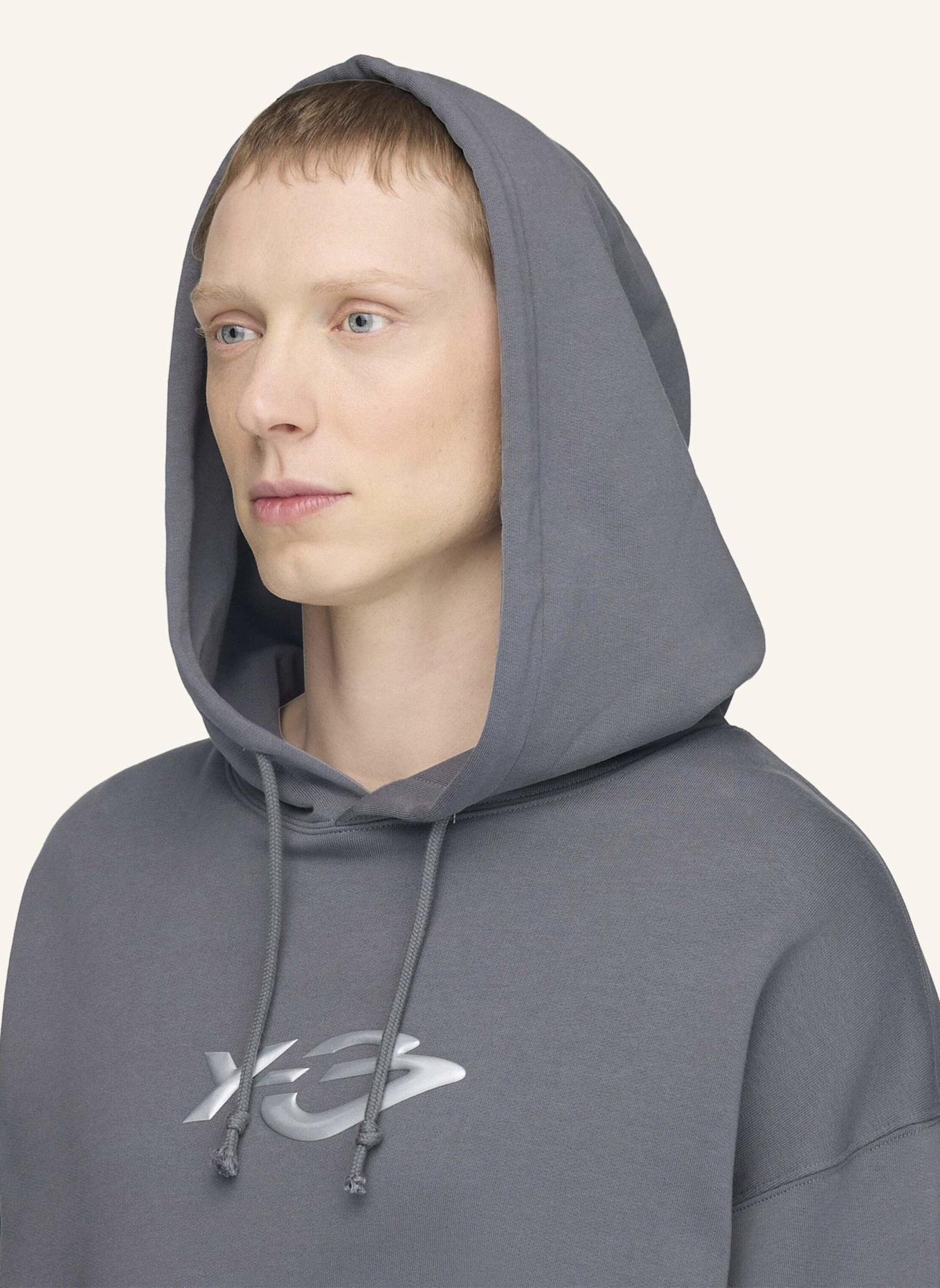 Y-3 Y-3 LIQUID LOGO KAPUZENJACKE, FRENCH TERRY: GRAU