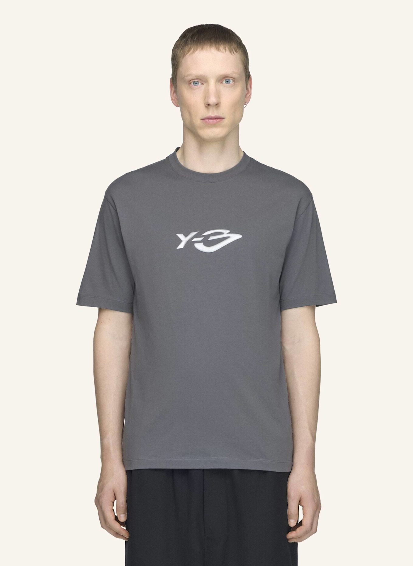Y-3 Y-3 LIQUID LOGO T-SHIRT: GRAU