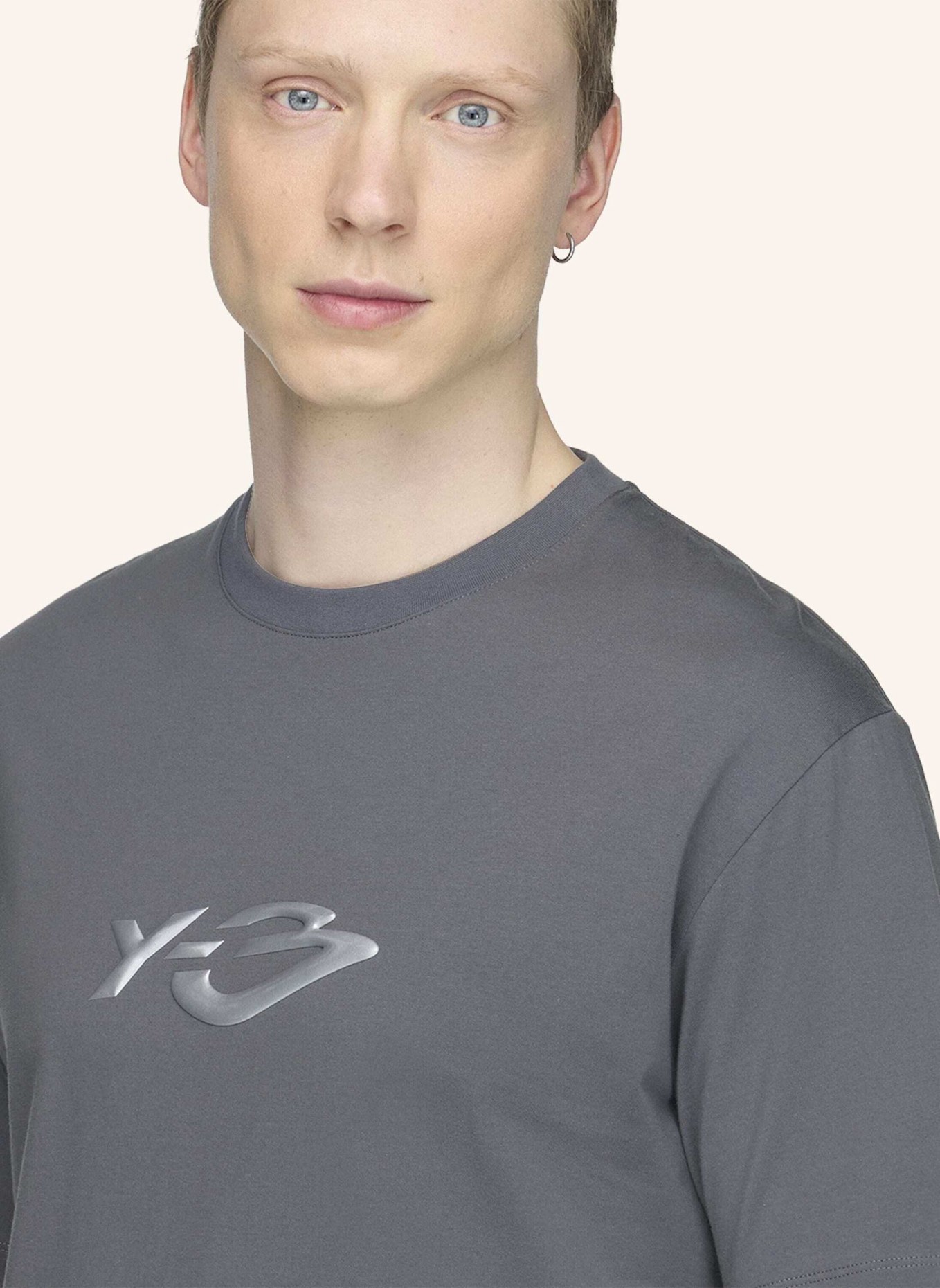 Y-3 Y-3 LIQUID LOGO T-SHIRT: GRAU