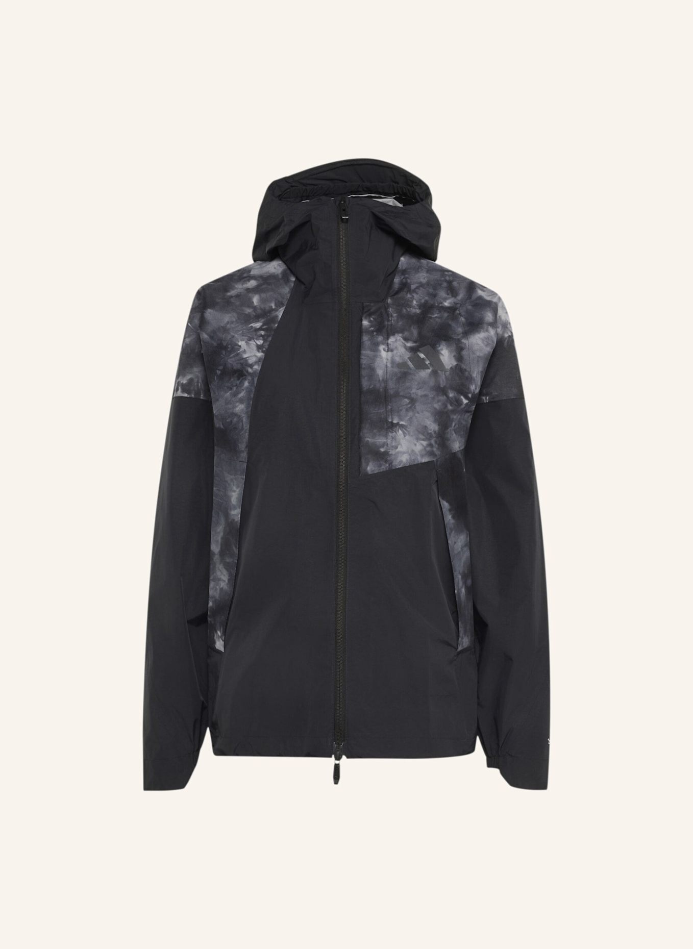adidas TERREX TERREX XPERIOR 2.5-LAGEN-HYBRID-JACKE, PRIMEKNIT, SPRÜHFÄRBUNG, CLIMAPROOF-BESCHICHTUNG: SCHWARZ