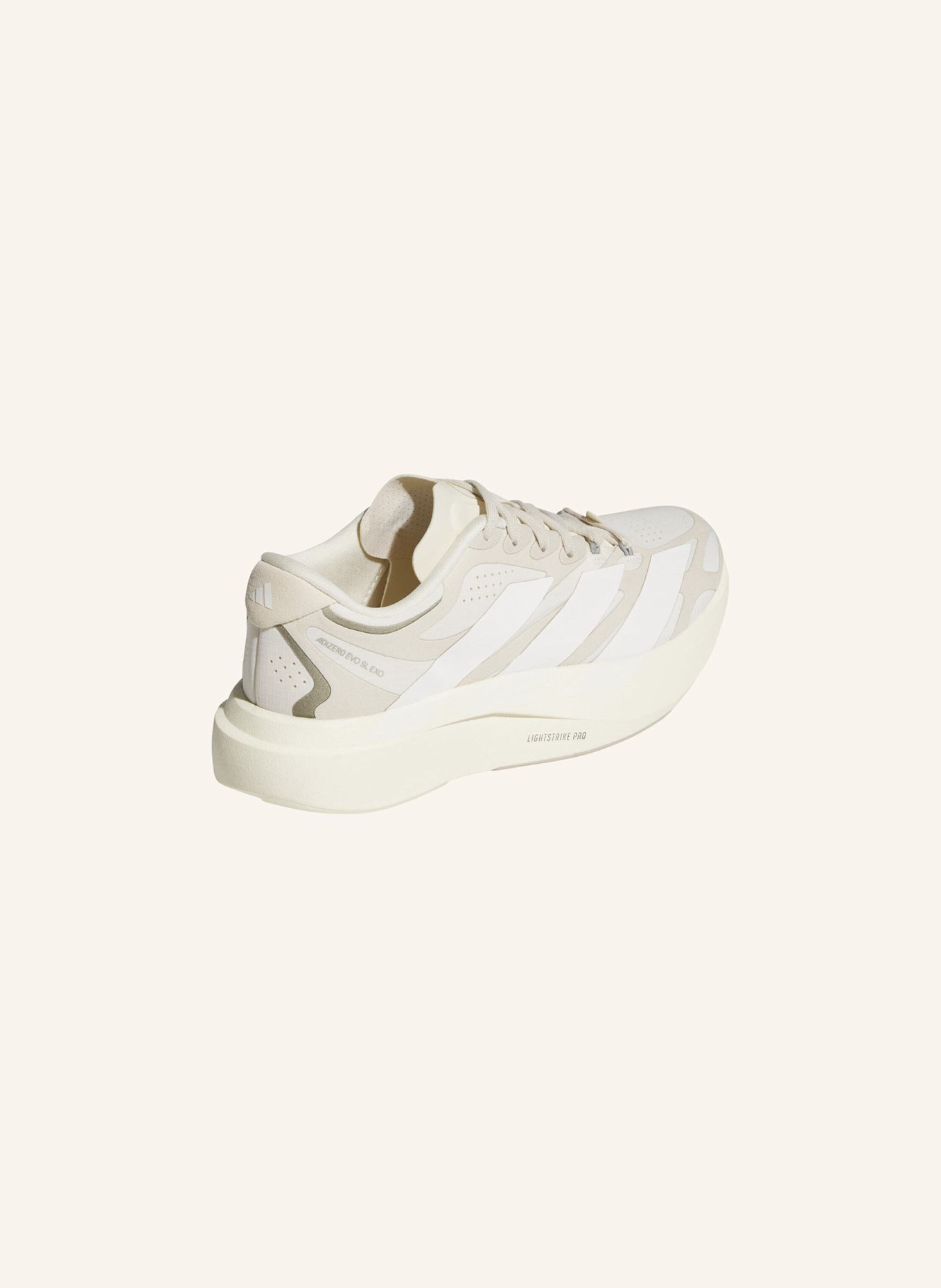 adidas ADIZERO EVO SL EXO SUEDE LIGHTSTRIKEPRO LAUFSCHUHE: WEISS/ BEIGE