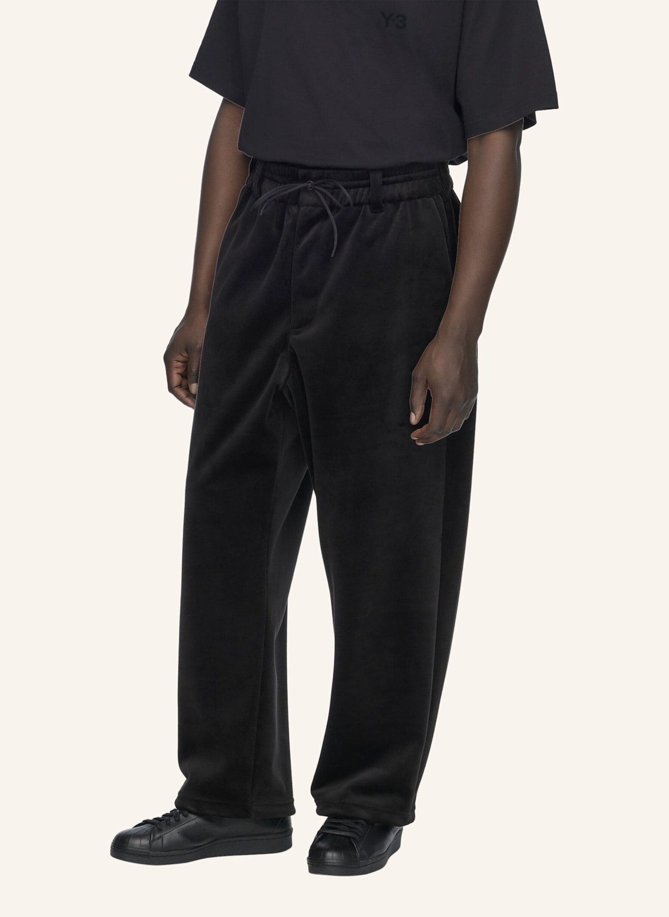 Y-3 Y-3 TRAININGSHOSE, CORDSAMT: SCHWARZ