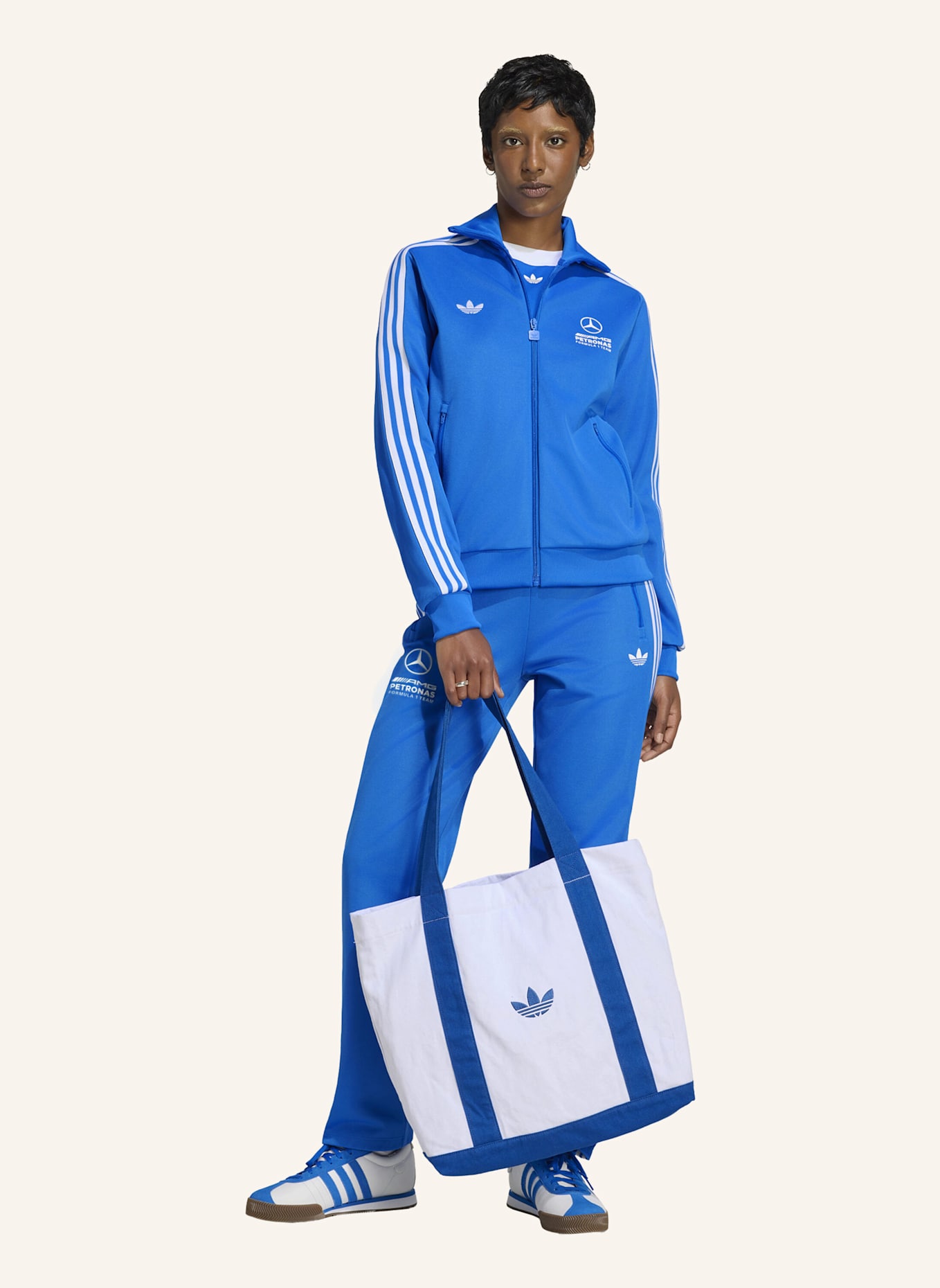 adidas MERCEDES - AMG PETRONAS FORMULA 1 TEAM BLUE WONDER TRACK PANT: BLAU