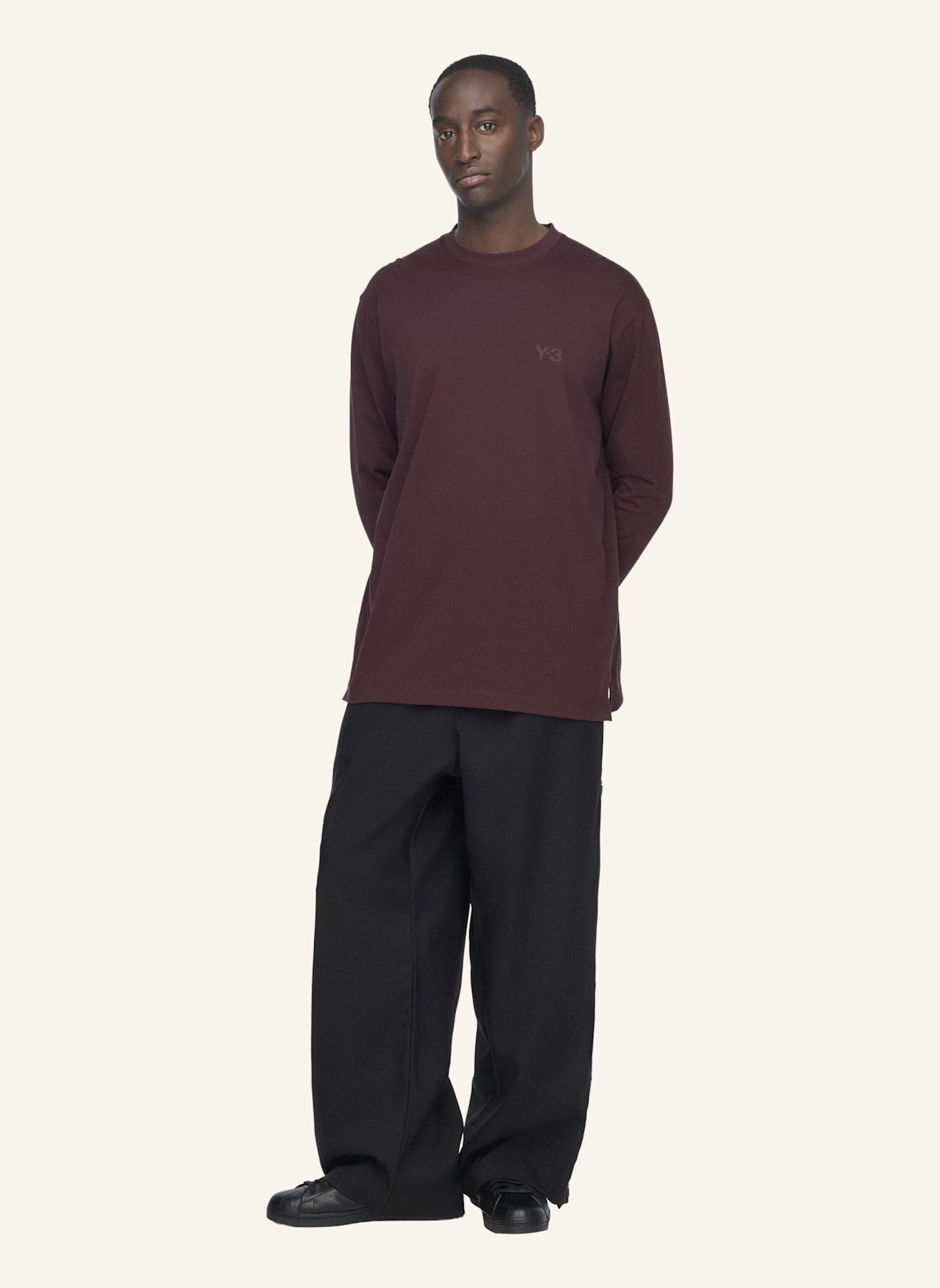 Y-3 Y-3 LOGO LANGARMSHIRT: ROT