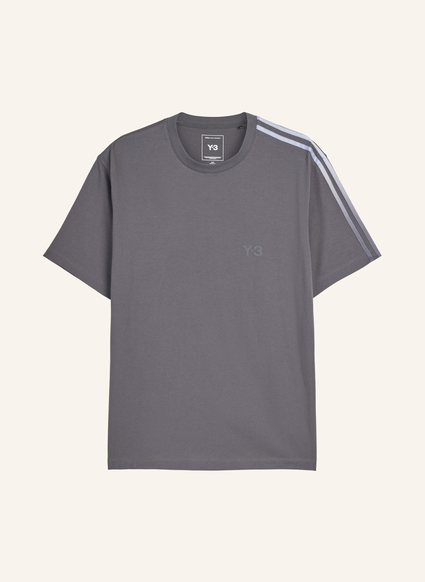 Y-3 Y-3 T-SHIRT, STREIFEN MIT FARBVERLAUF: GRAU