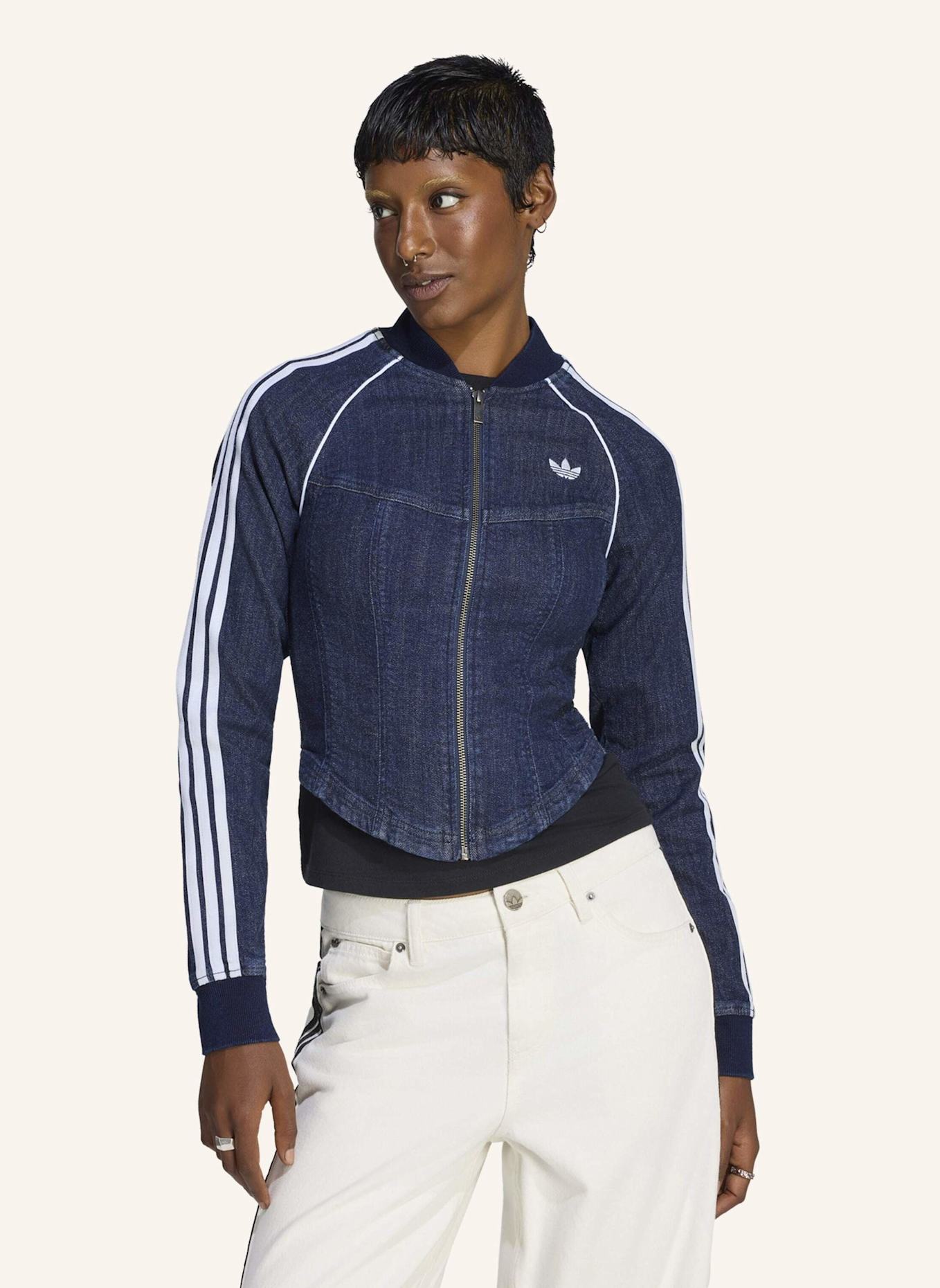 adidas Originals SUPERSTAR ORIGINALS JACKE, DENIM, KORSETT-STIL: BLAU