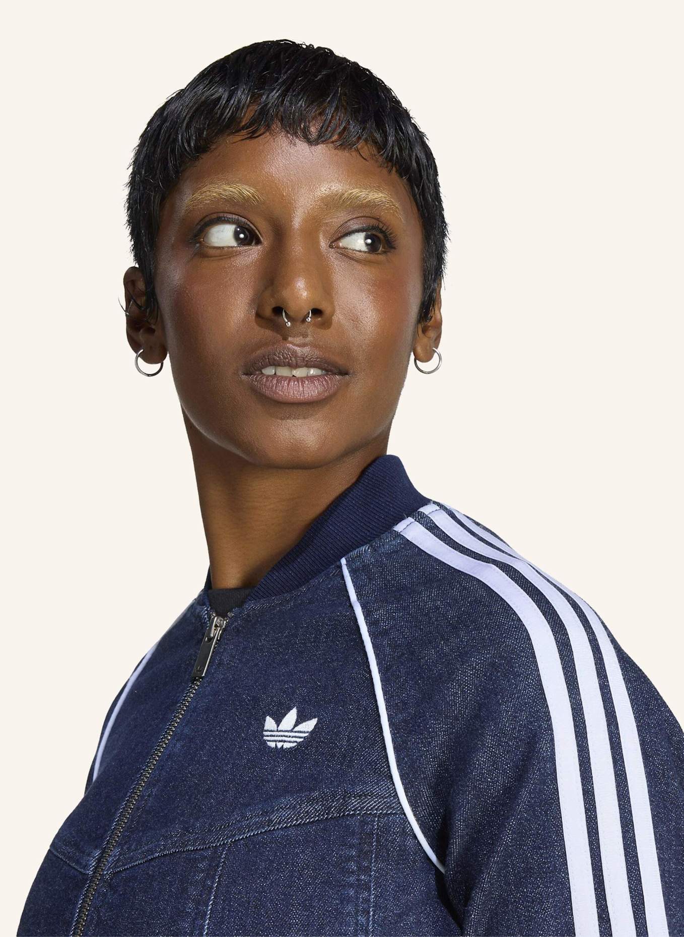 adidas Originals SUPERSTAR ORIGINALS JACKE, DENIM, KORSETT-STIL: BLAU