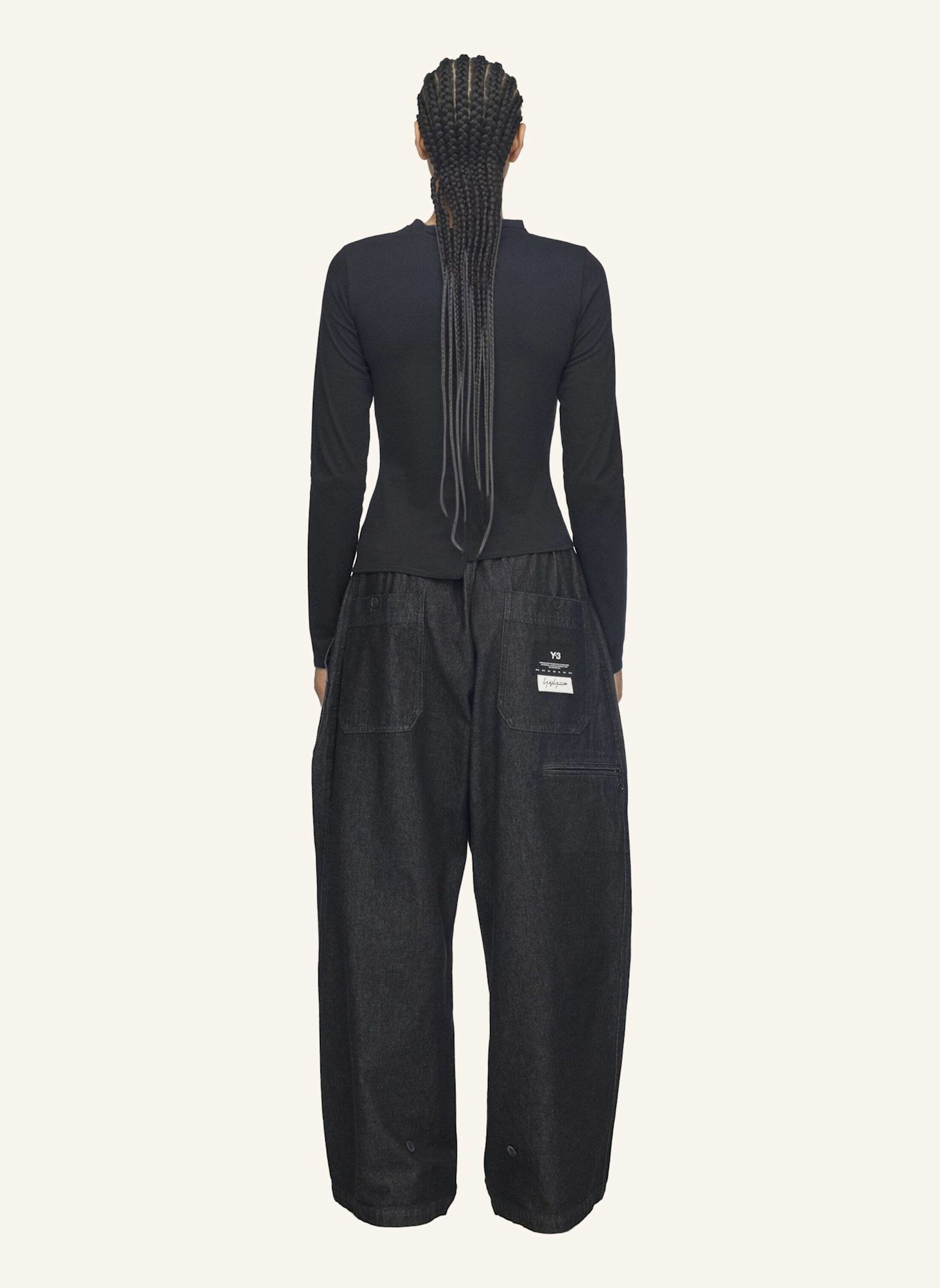 Y-3 Y-3 FITTED LONGSLEEVE: SCHWARZ
