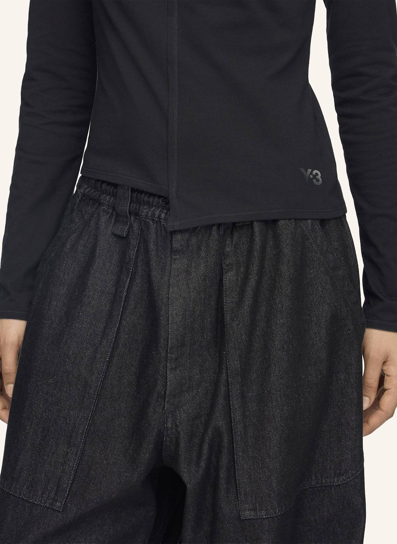Y-3 Y-3 FITTED LONGSLEEVE: SCHWARZ