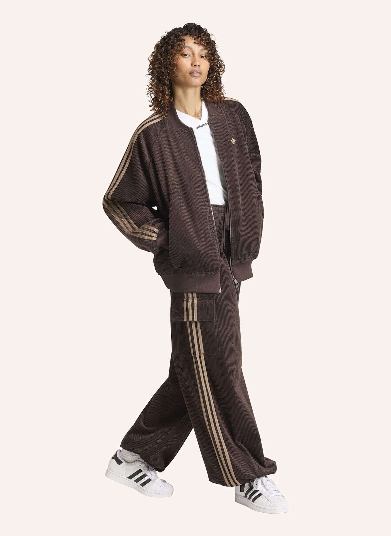 adidas Originals 3S CARGOHOSE, CORD: BRAUN