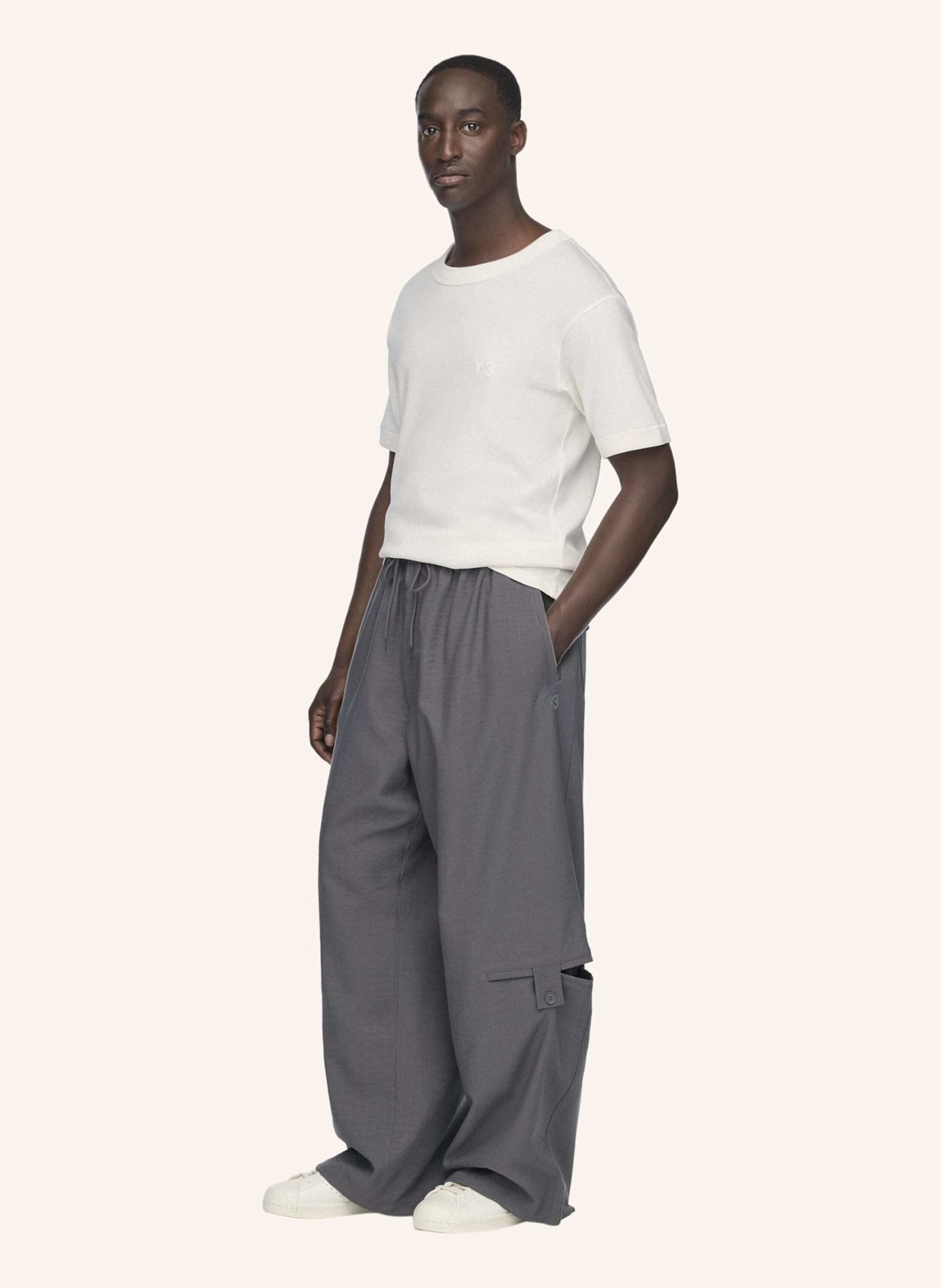 Y-3 Y-3 T-SHIRT, SCHMALE PASSFORM: WEISS
