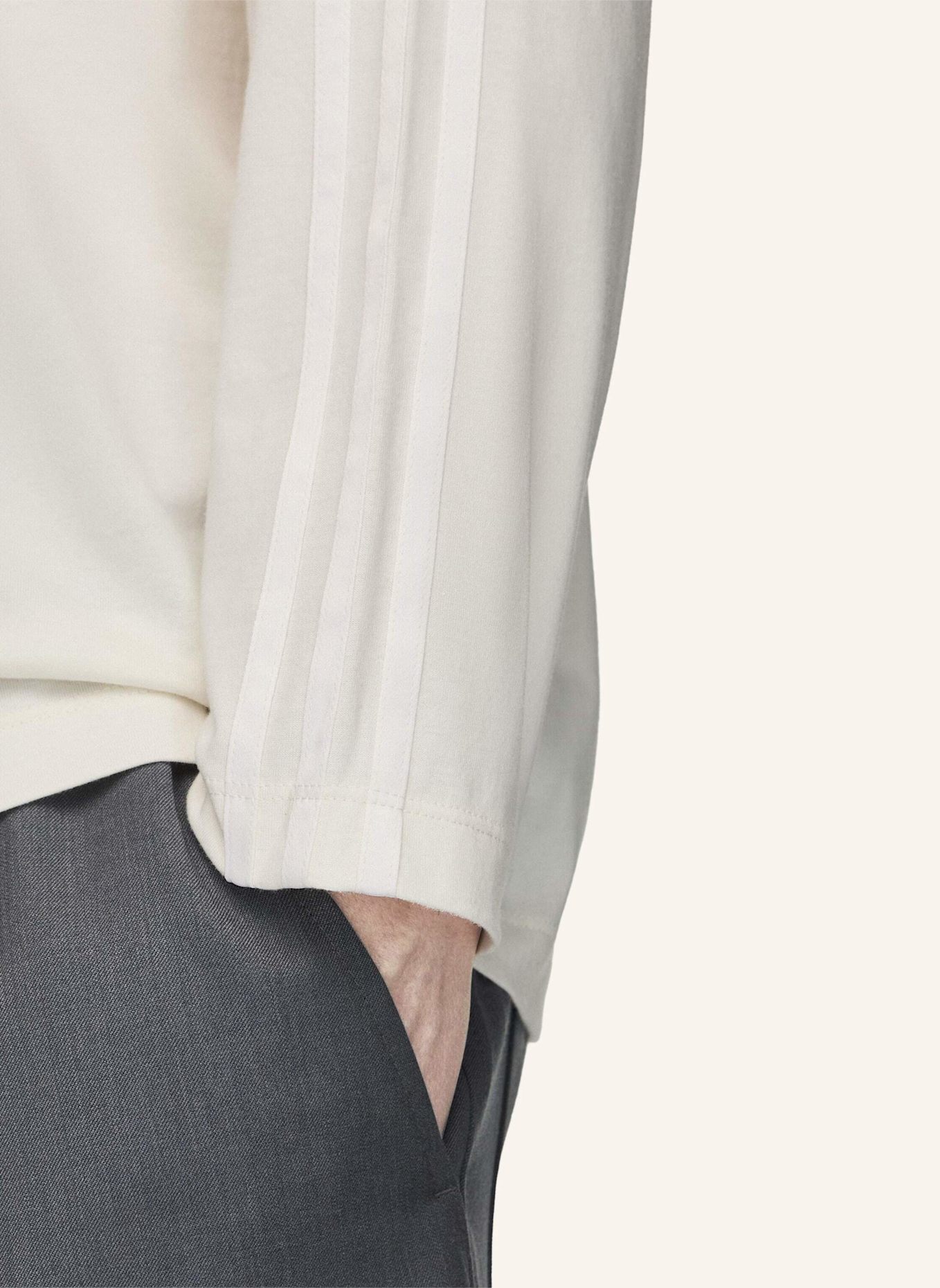 Y-3 Y-3 OVERSIZE LONGSLEEVE T-SHIRT MIT FARBVERLAUFSSTREIFEN: WEISS