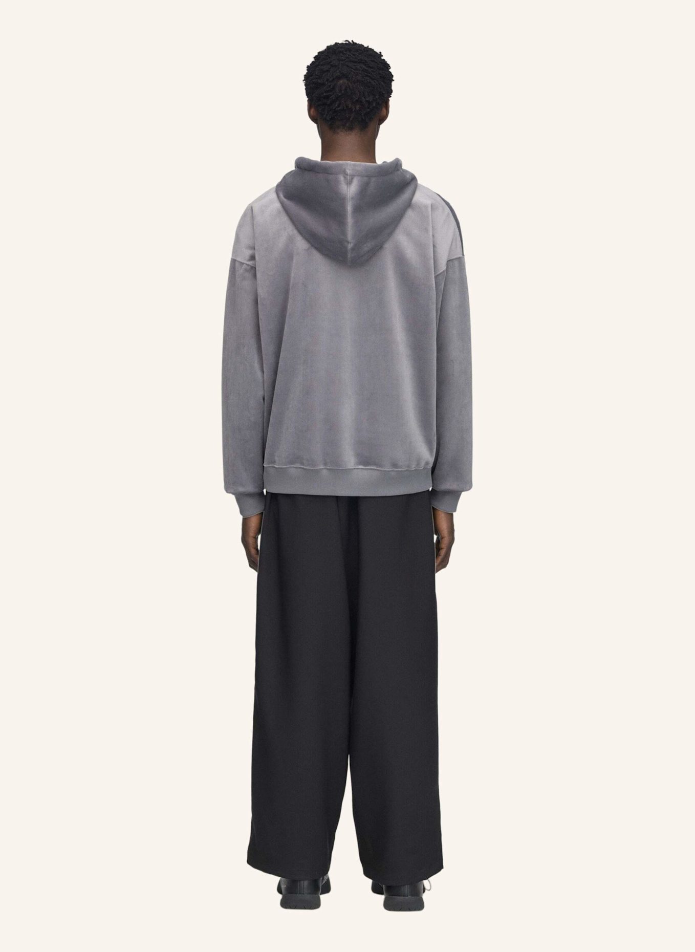 Y-3 Y-3 KAPUZENJACKE, SAMTCORD: GRAU